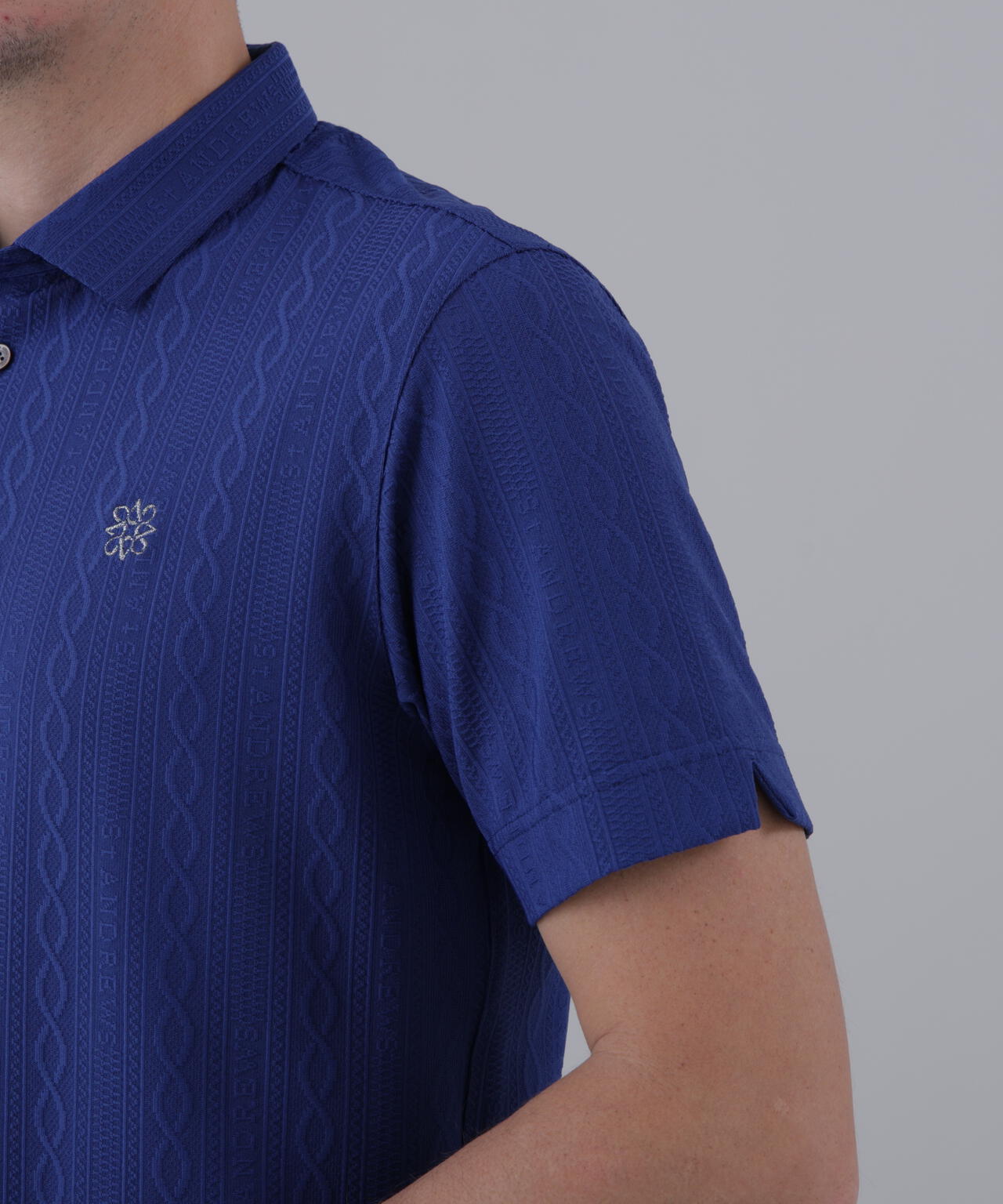 縄柄リンクス半袖シャツ (MENS)