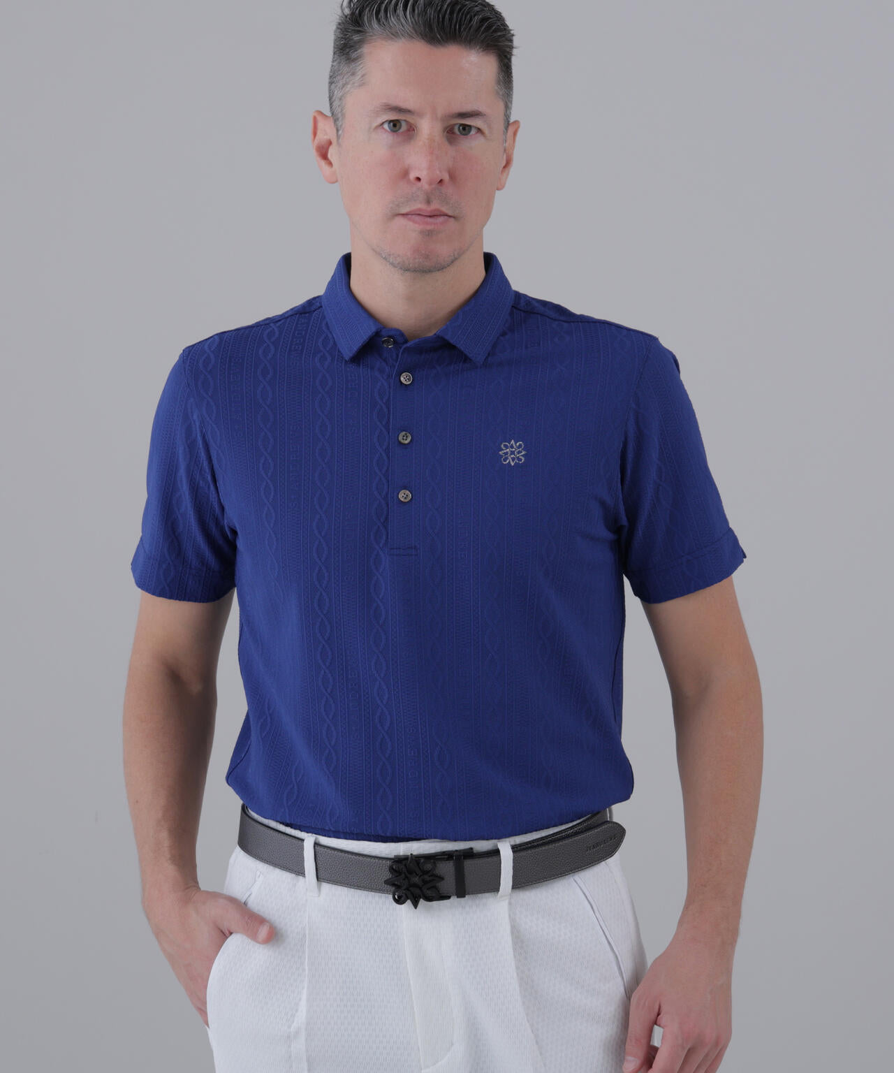 縄柄リンクス半袖シャツ (MENS)