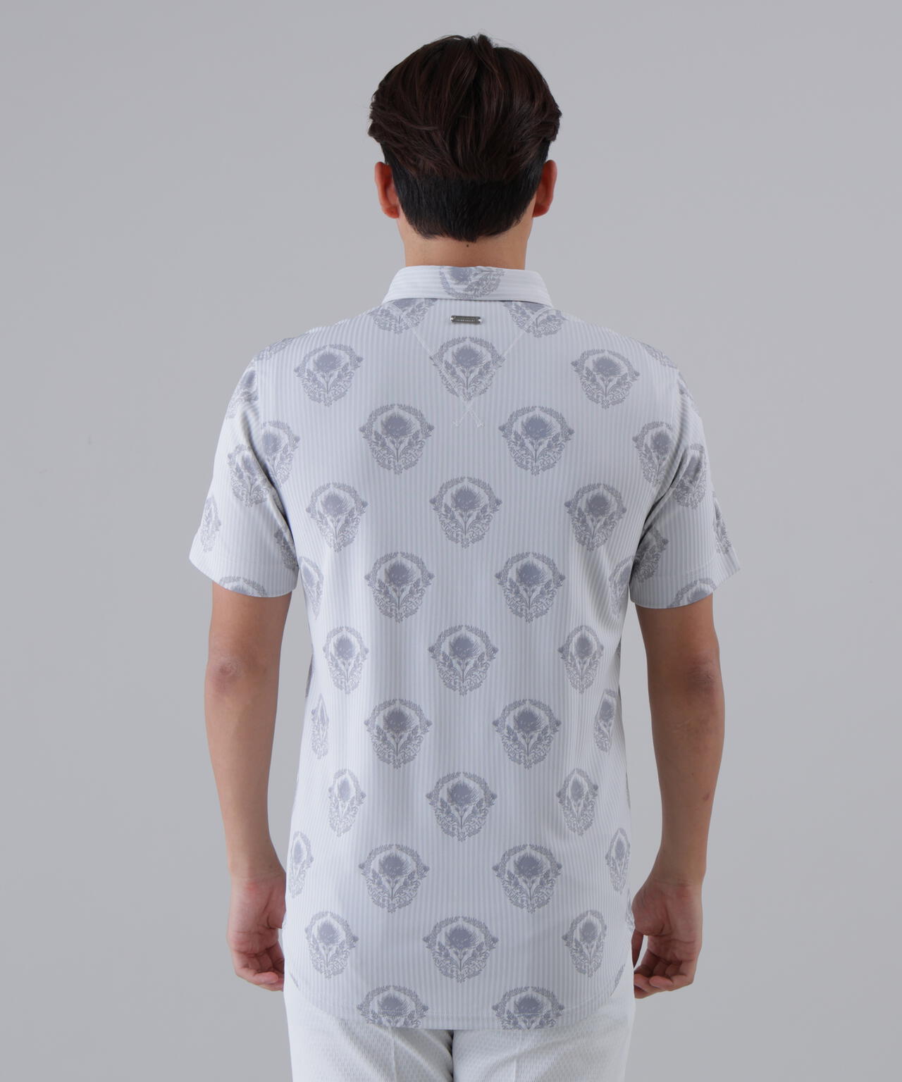 ロンドンストライプアザミジャガード半袖シャツ (MENS)