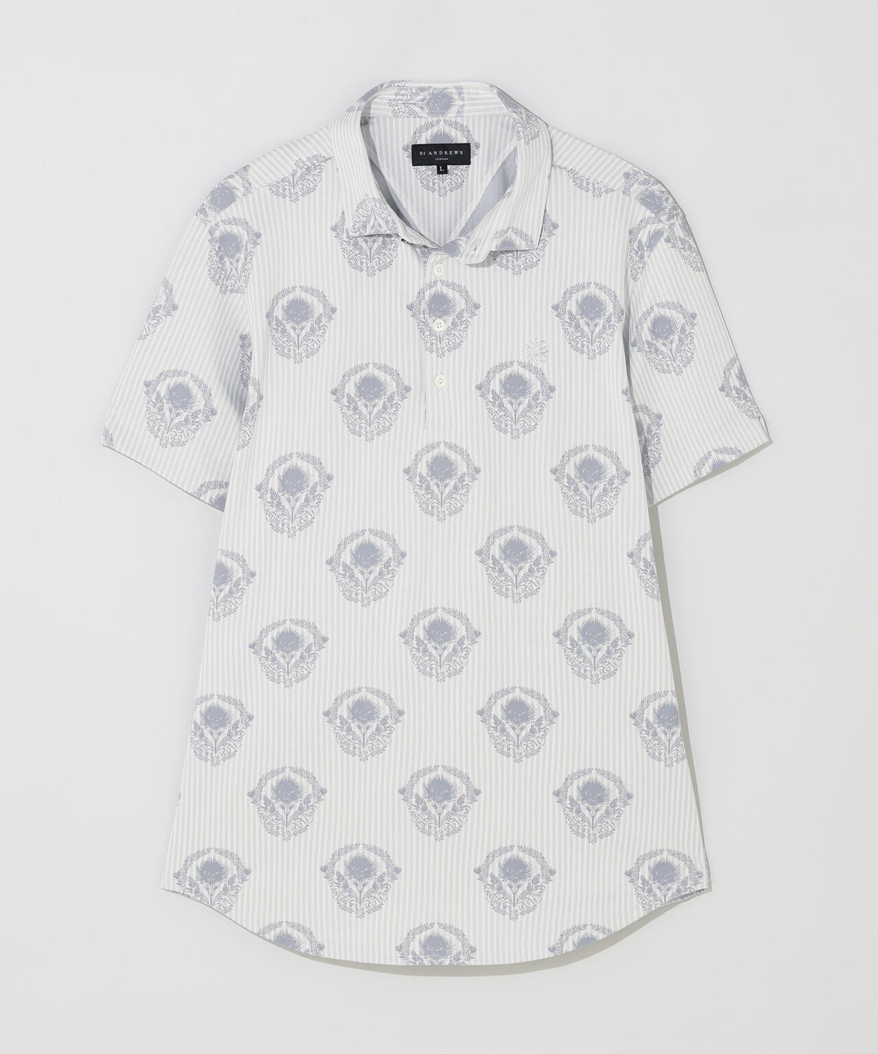 ロンドンストライプアザミジャガード半袖シャツ (MENS)