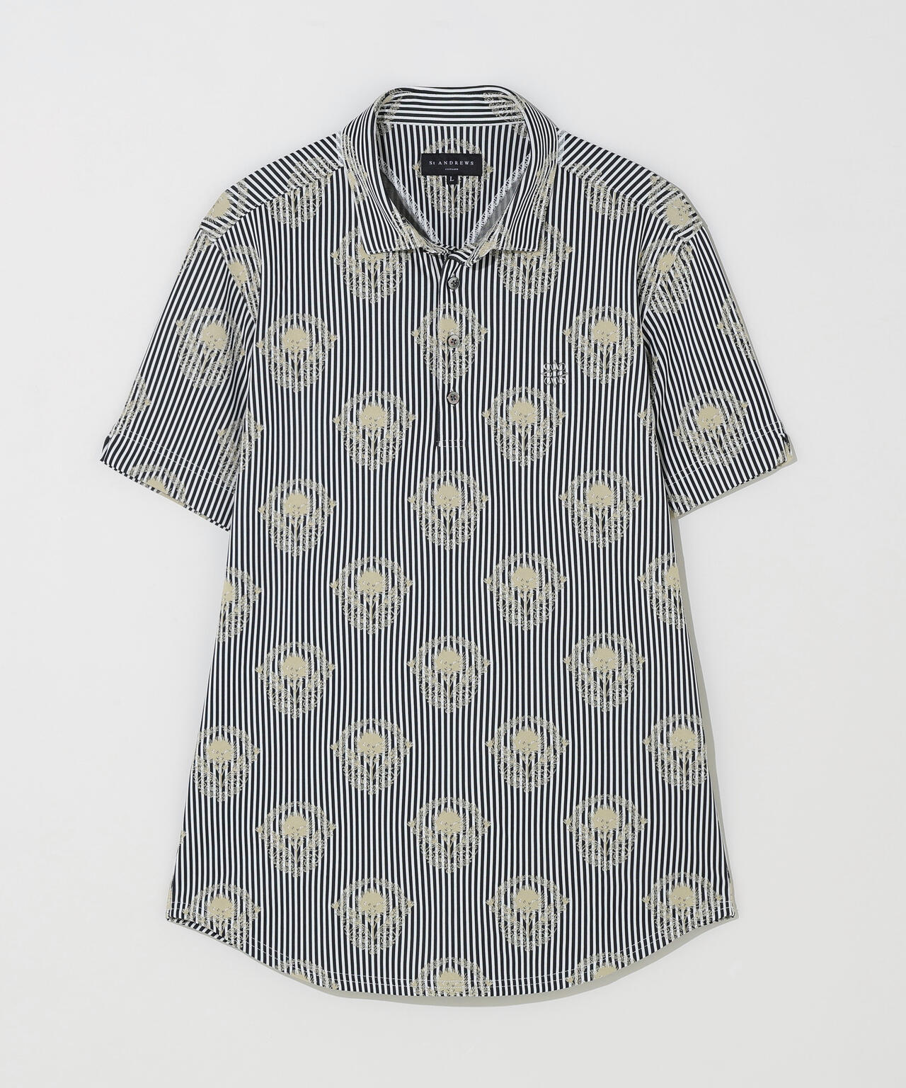 ロンドンストライプアザミジャガード半袖シャツ (MENS)