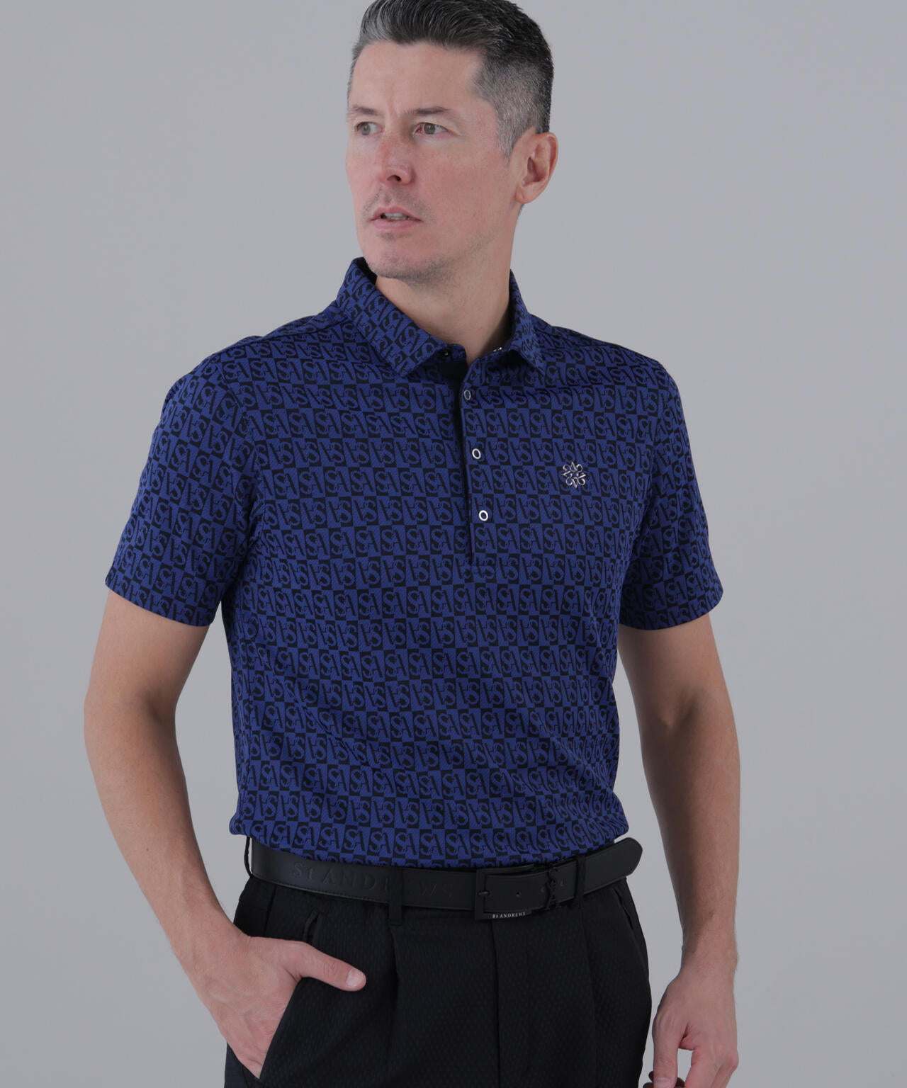 SAスクエアジャガード半袖シャツ