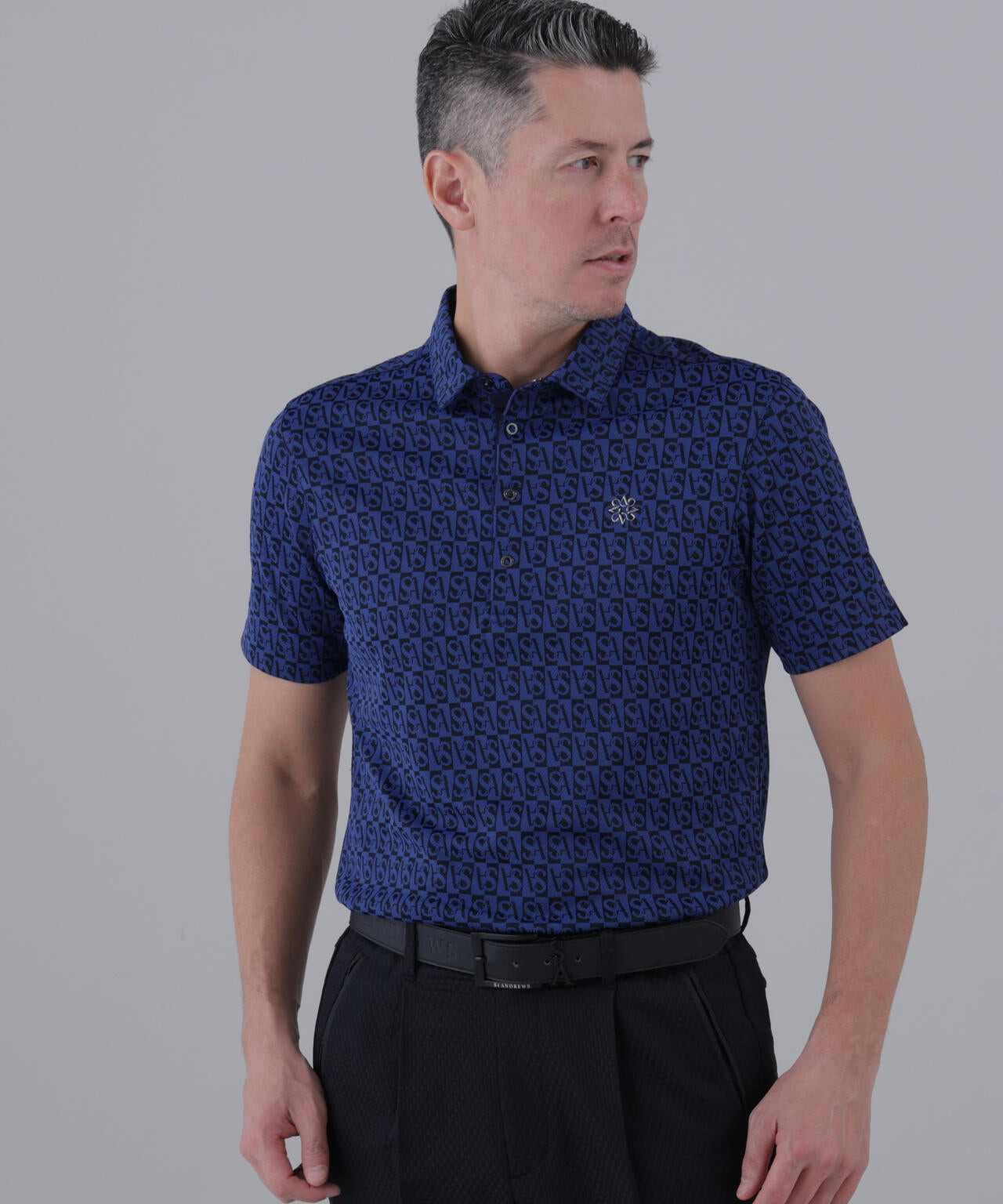 SAスクエアジャガード半袖シャツ (MENS)