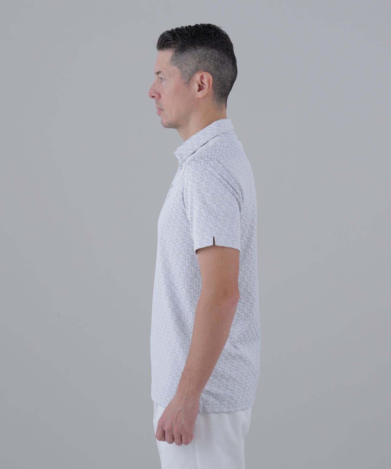 SAスクエアジャガード半袖シャツ (MENS)