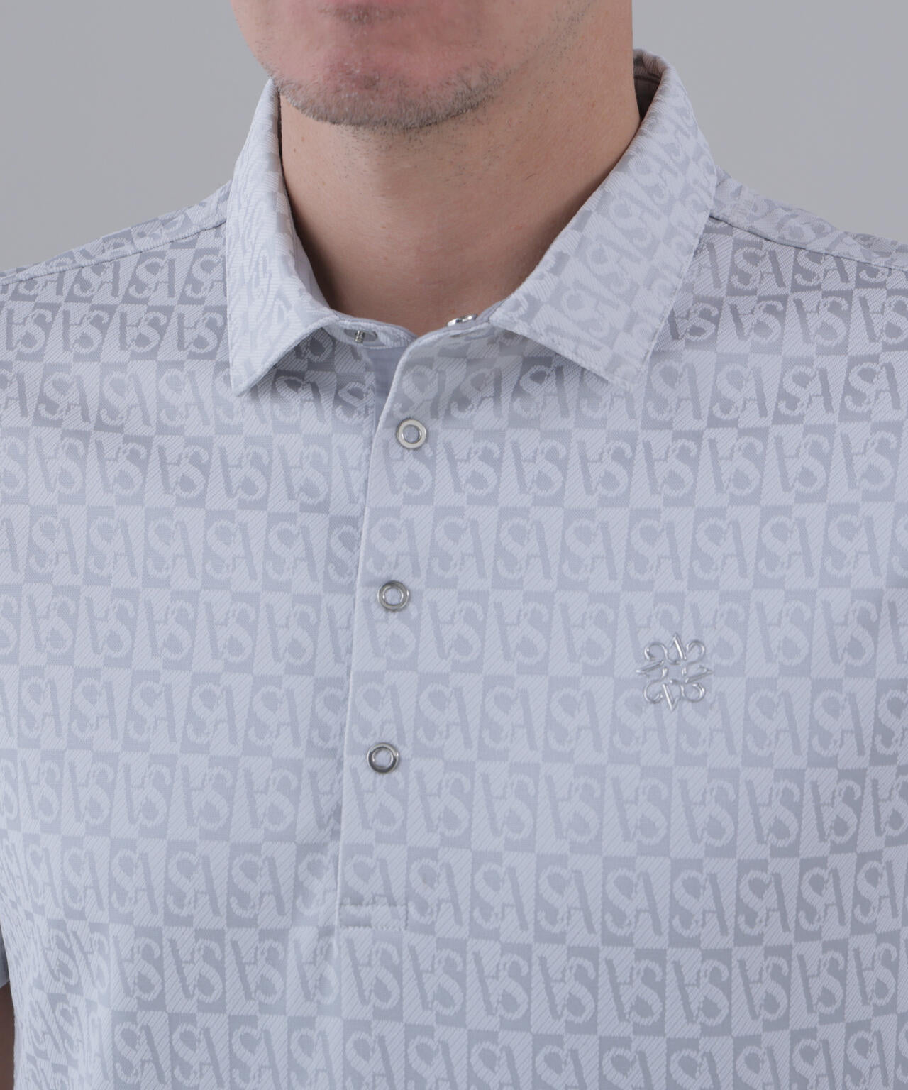 SAスクエアジャガード半袖シャツ (MENS)