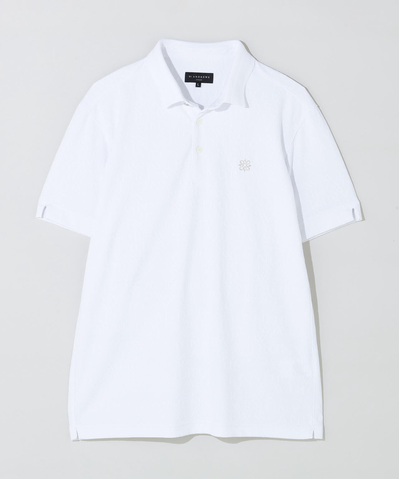 ダブルロゴジャガード無地半袖ポロシャツ (MENS)