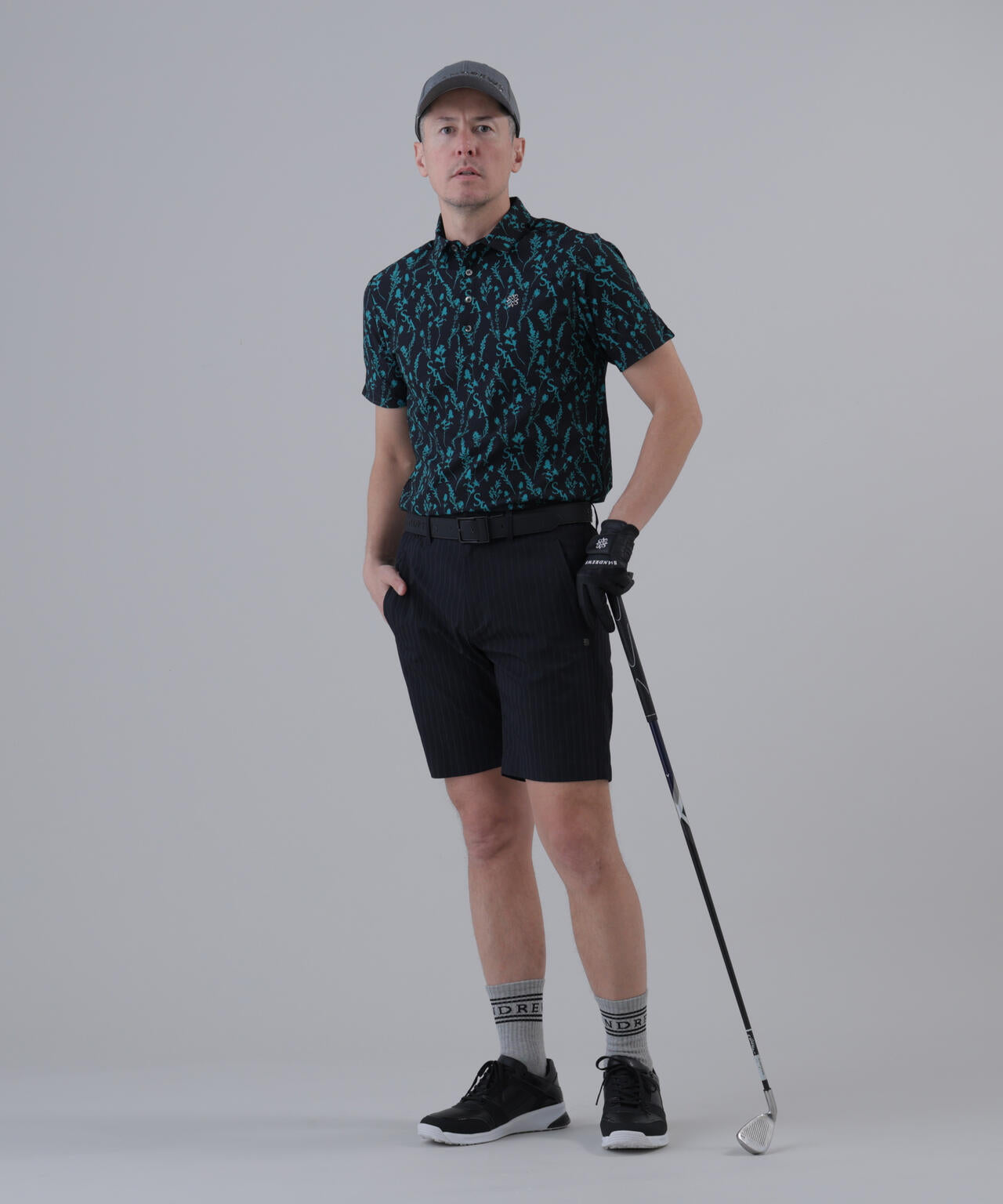 【ストレッチ】ボタニカルプリント半袖シャツ (MENS)
