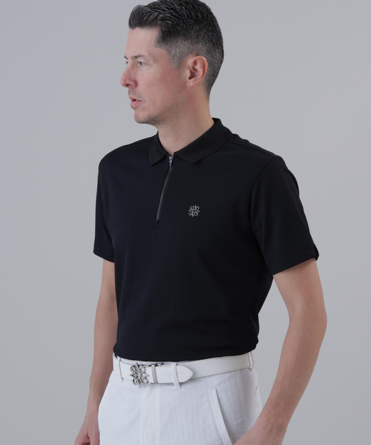 【UVカット】サッカージャガード半袖ポロシャツ (MENS)