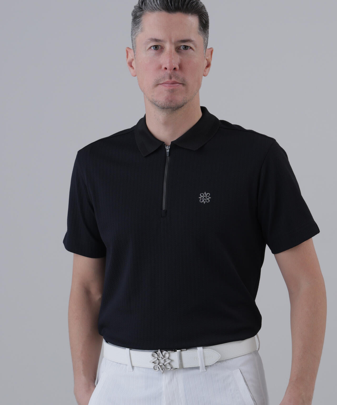 【UVカット】サッカージャガード半袖ポロシャツ (MENS)