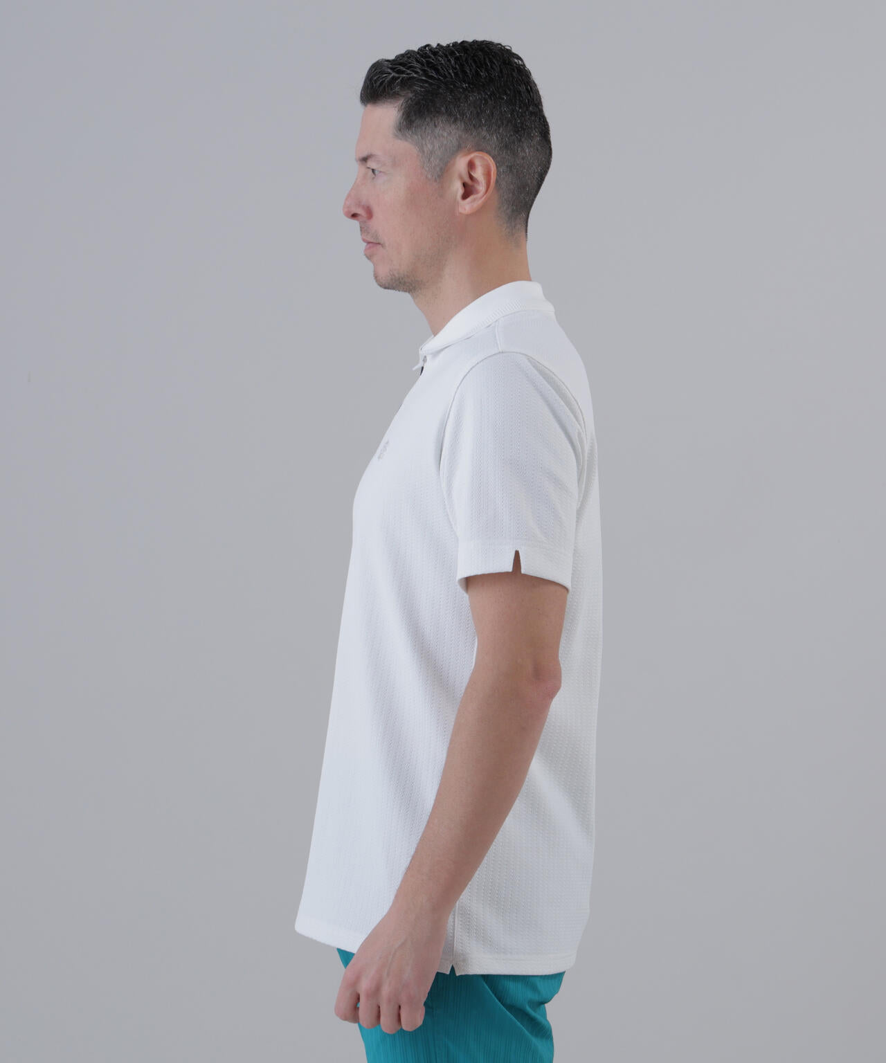 【UVカット】サッカージャガード半袖ポロシャツ (MENS)