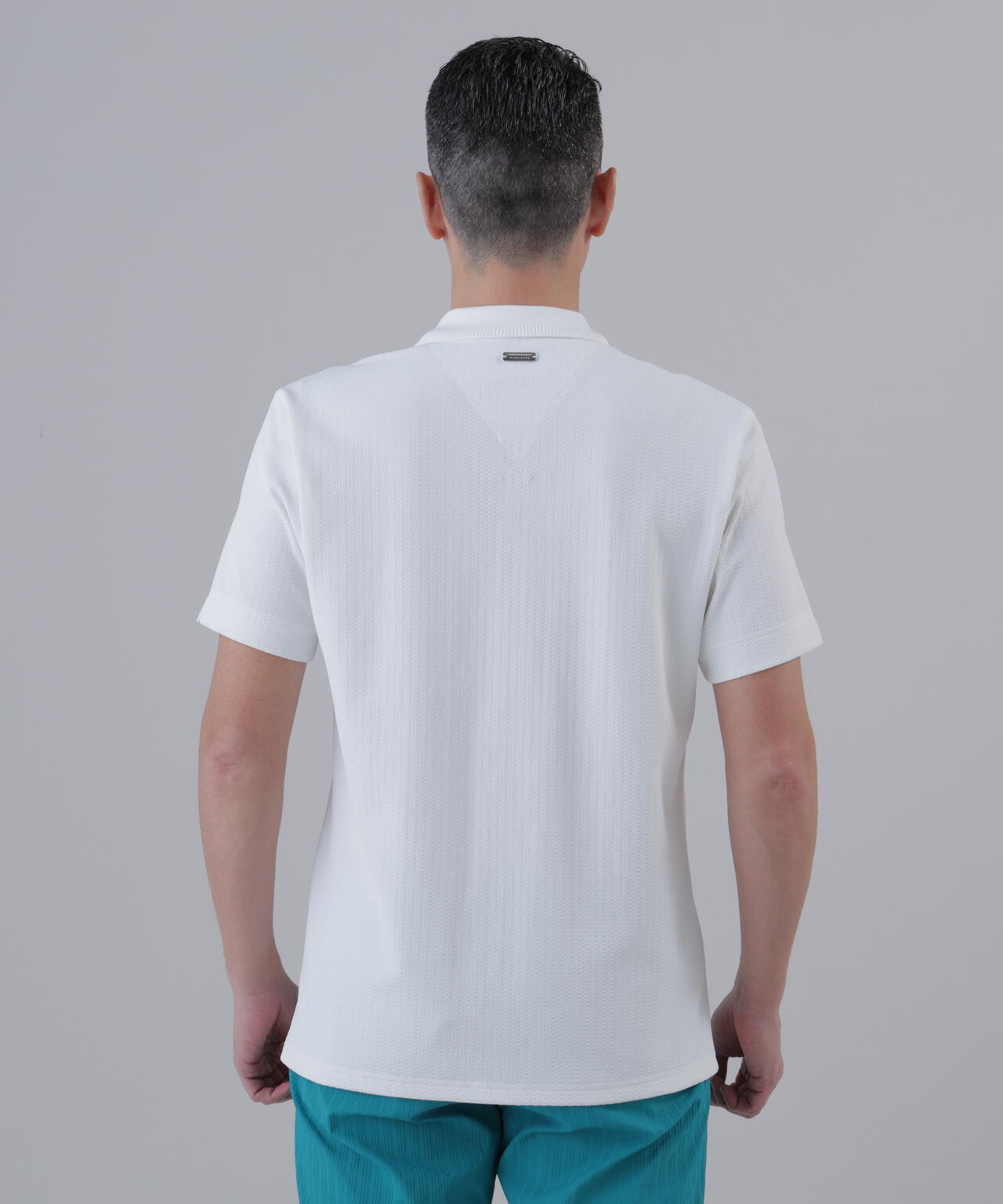 【UVカット】サッカージャガード半袖ポロシャツ (MENS)