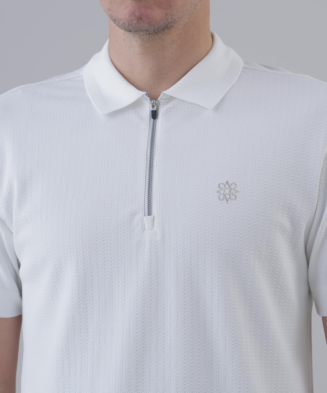 【UVカット】サッカージャガード半袖ポロシャツ (MENS)