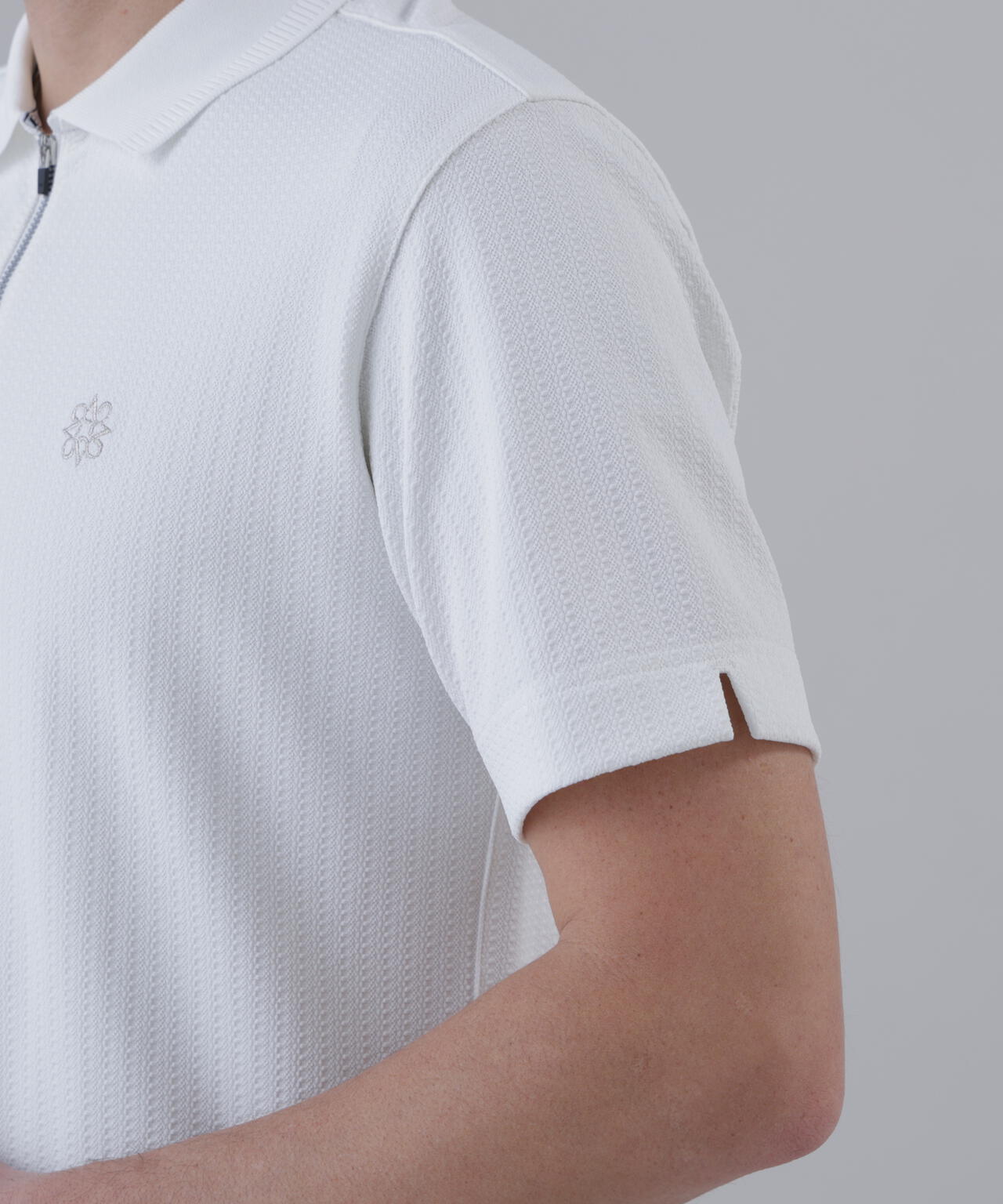 【UVカット】サッカージャガード半袖ポロシャツ (MENS)