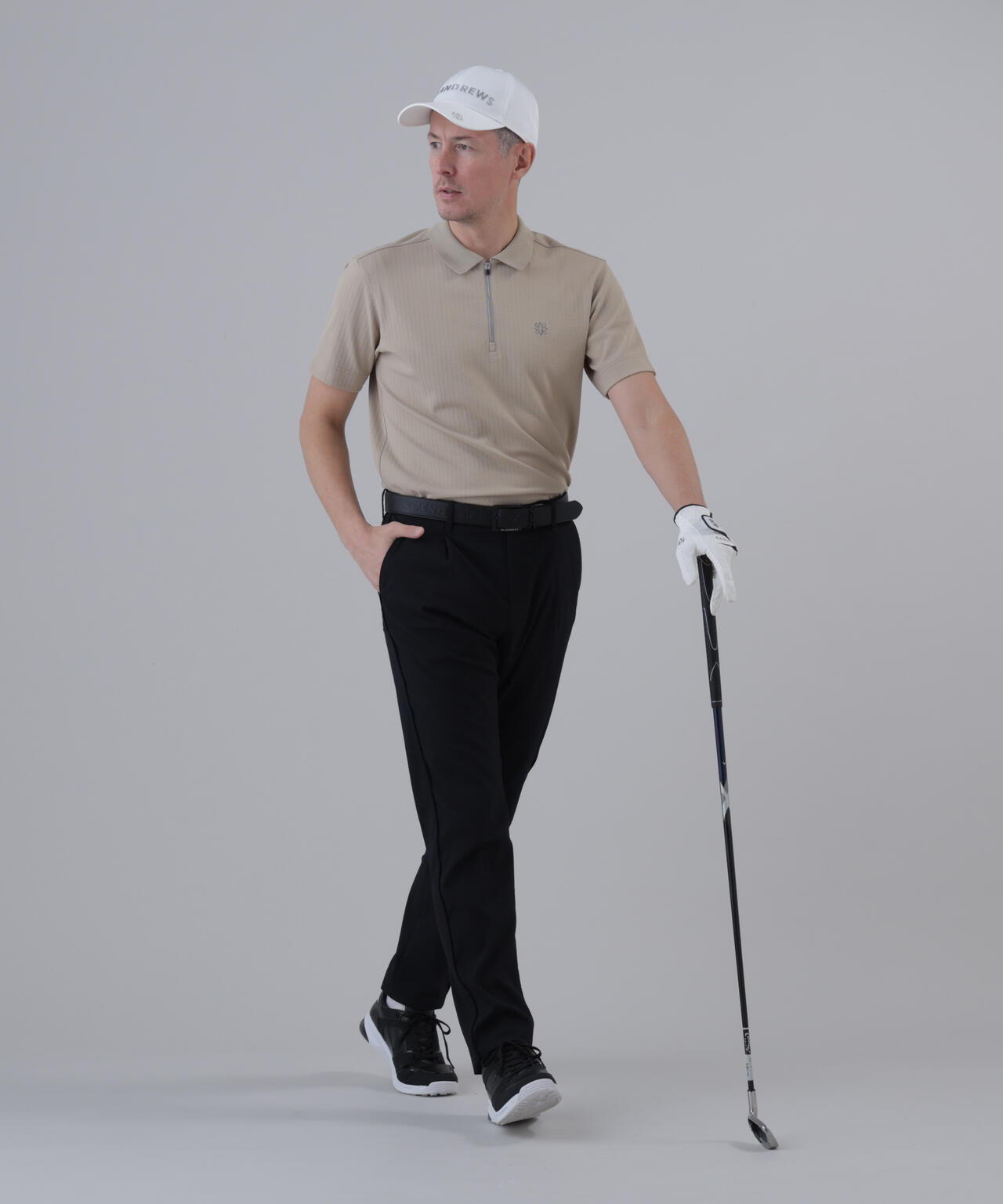 【UVカット】サッカージャガード半袖ポロシャツ (MENS)