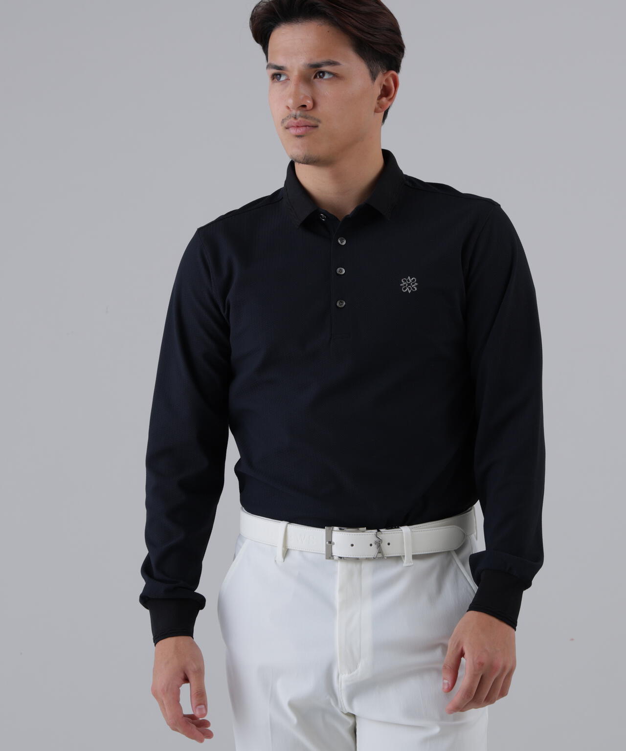 SPX裏使いジャガード長袖ポロ (MENS)