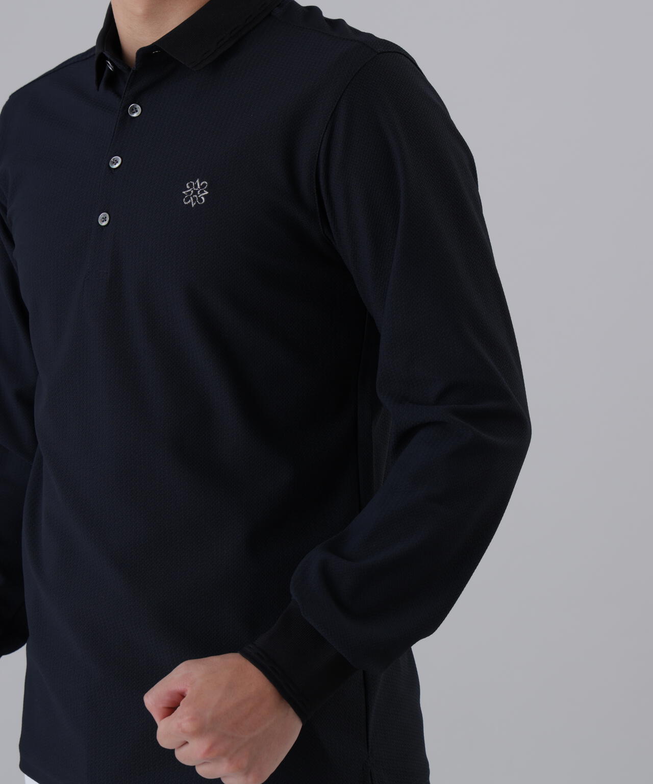SPX裏使いジャガード長袖ポロ (MENS)