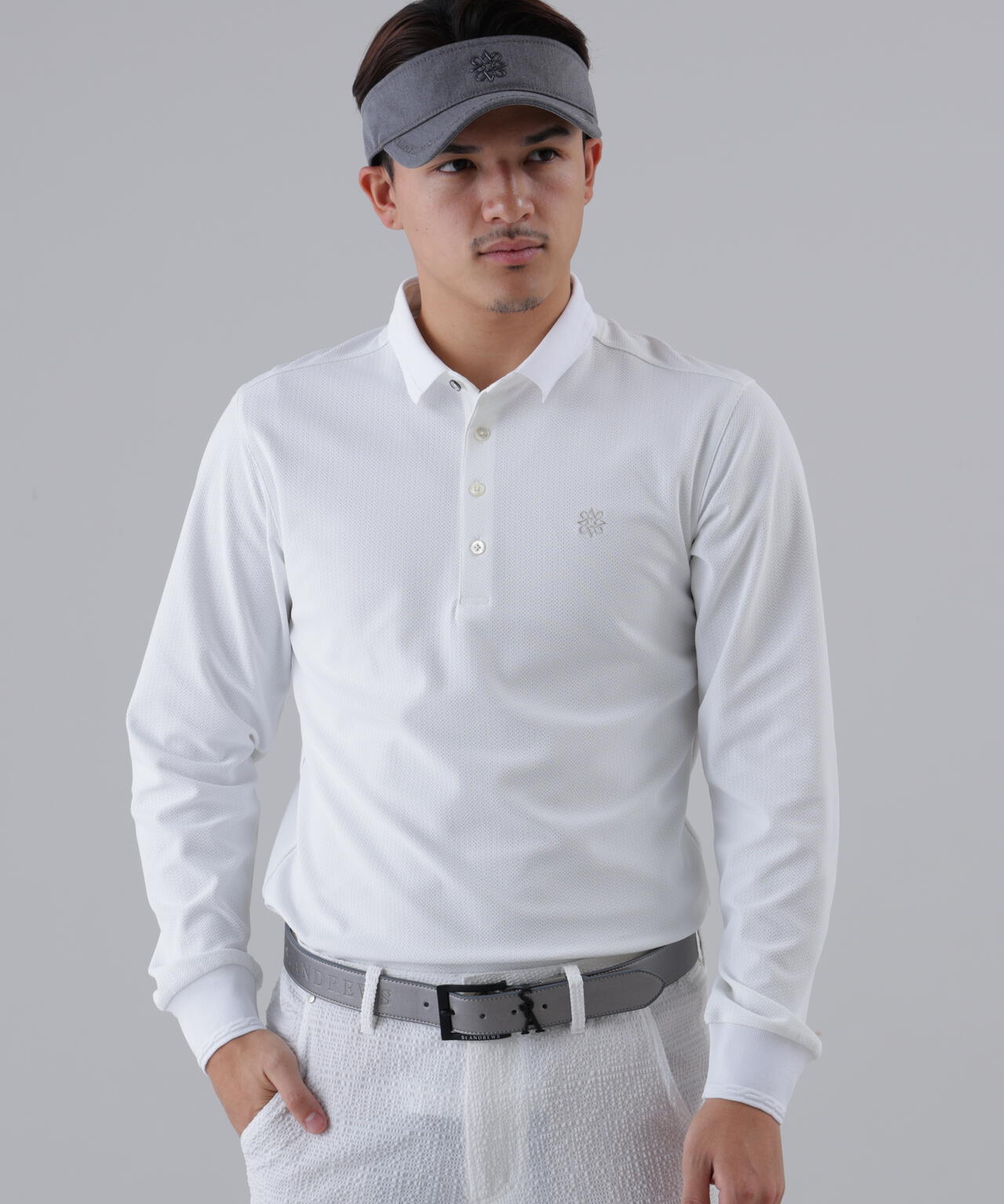 SPX裏使いジャガード長袖ポロ (MENS)