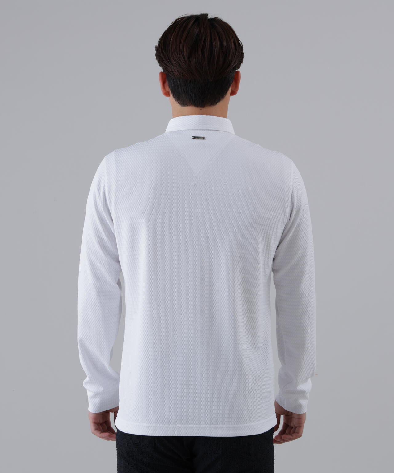 格子ジャガード長袖シャツ (MENS)