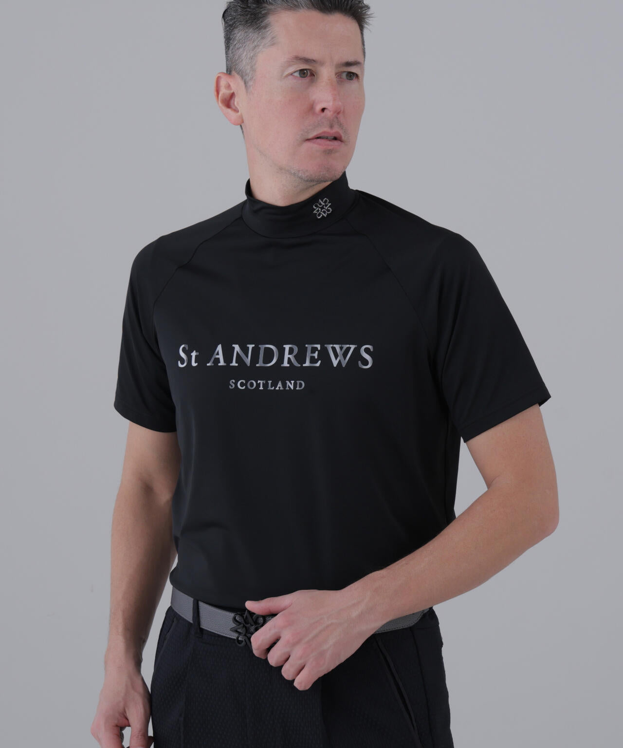 ポリエステルベア天竺ハイネックカットソー (MENS)