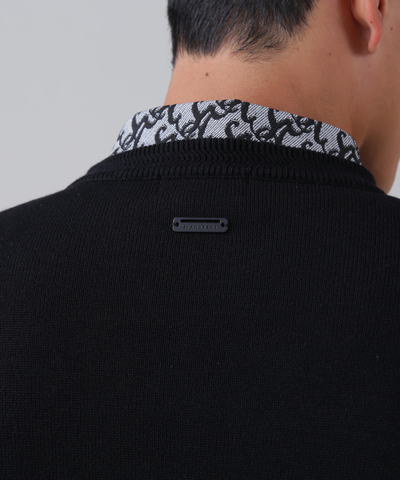 12GSTAインターシャクルーネックニットプルオーバー (MENS)