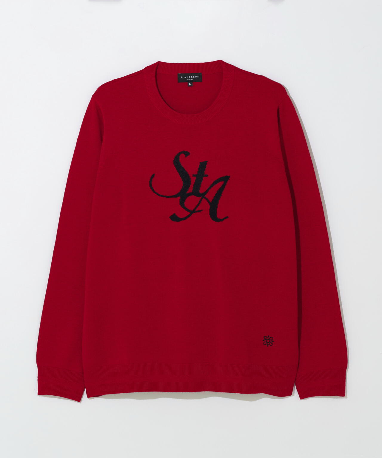 12GSTAインターシャクルーネックニットプルオーバー (MENS)