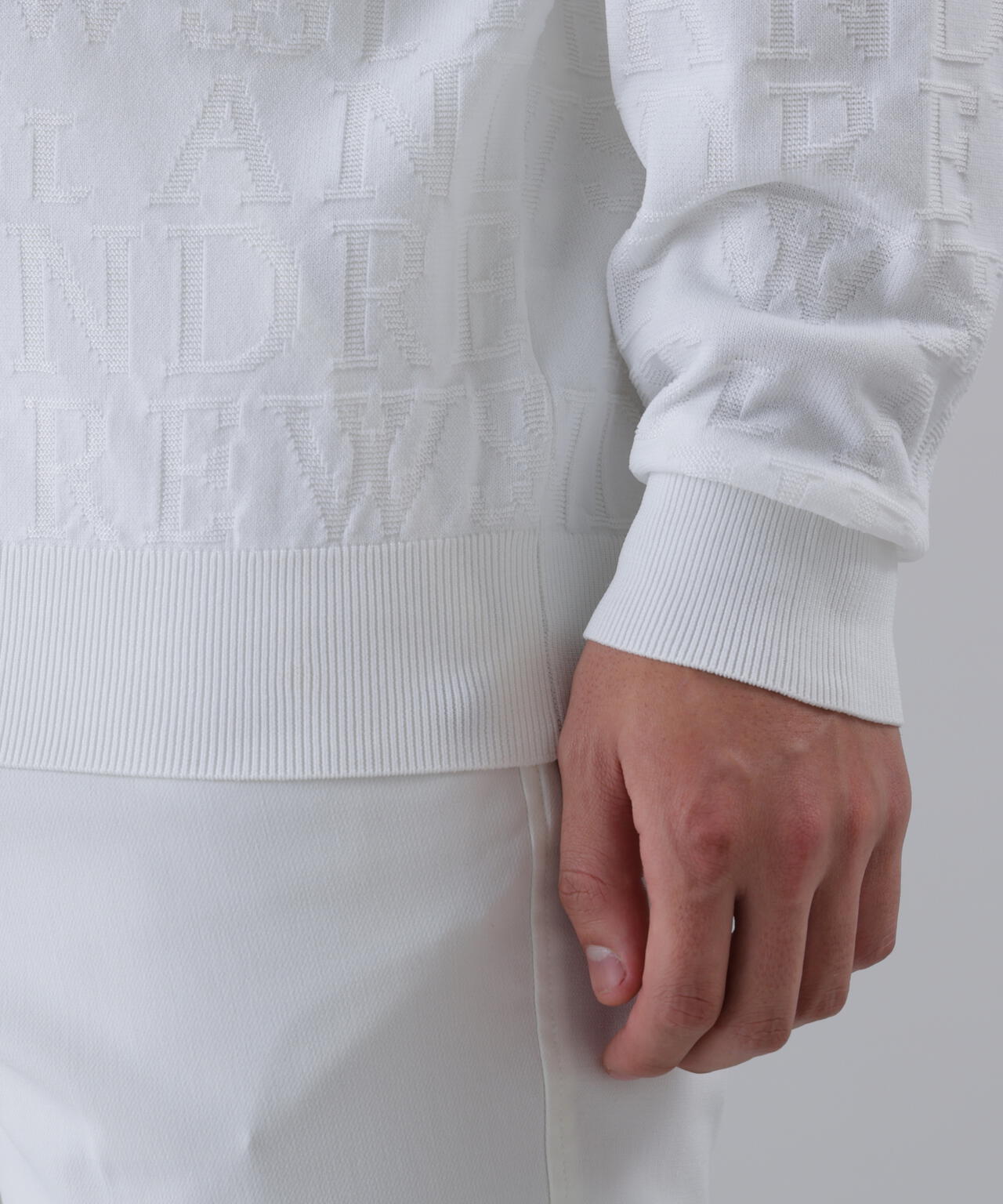 ダブルロゴジャガードクルーネックニットプルオーバー (MENS)