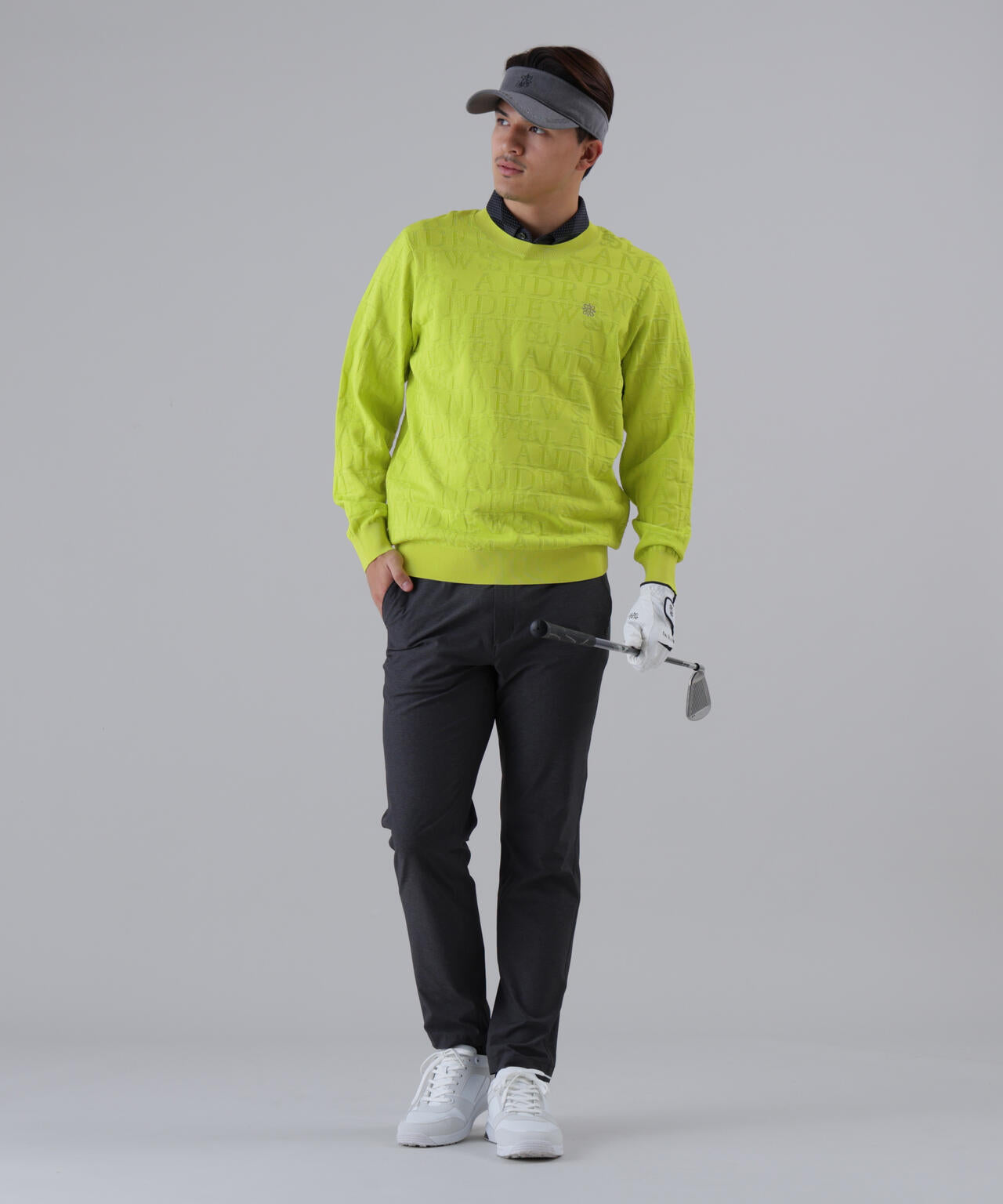 ダブルロゴジャガードクルーネックニットプルオーバー (MENS)