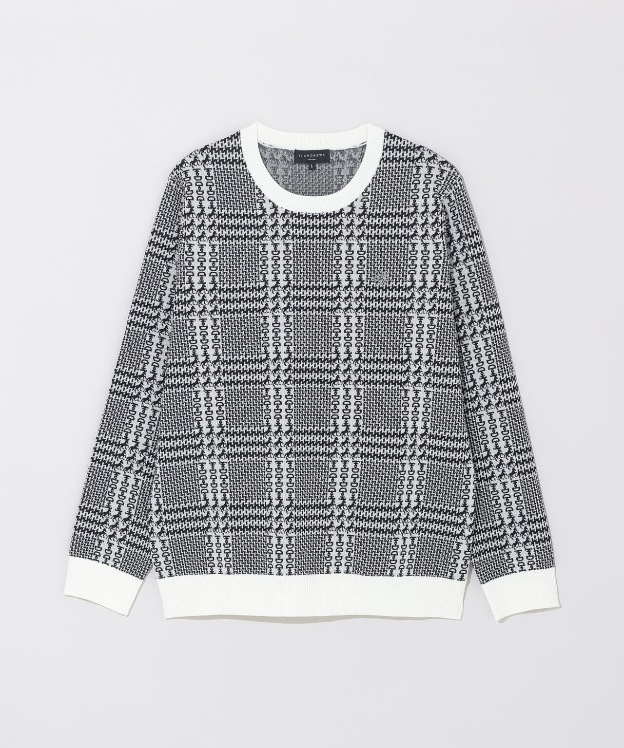 14Gホースビットチェックジャガードプルオーバーニット (MENS)
