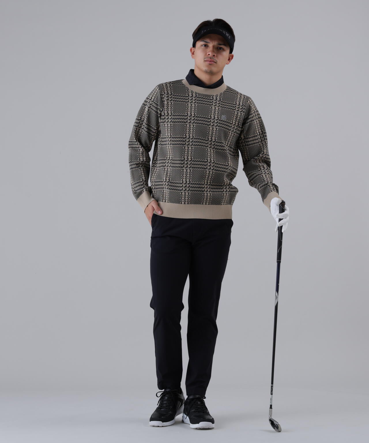 14Gホースビットチェックジャガードプルオーバーニット (MENS)