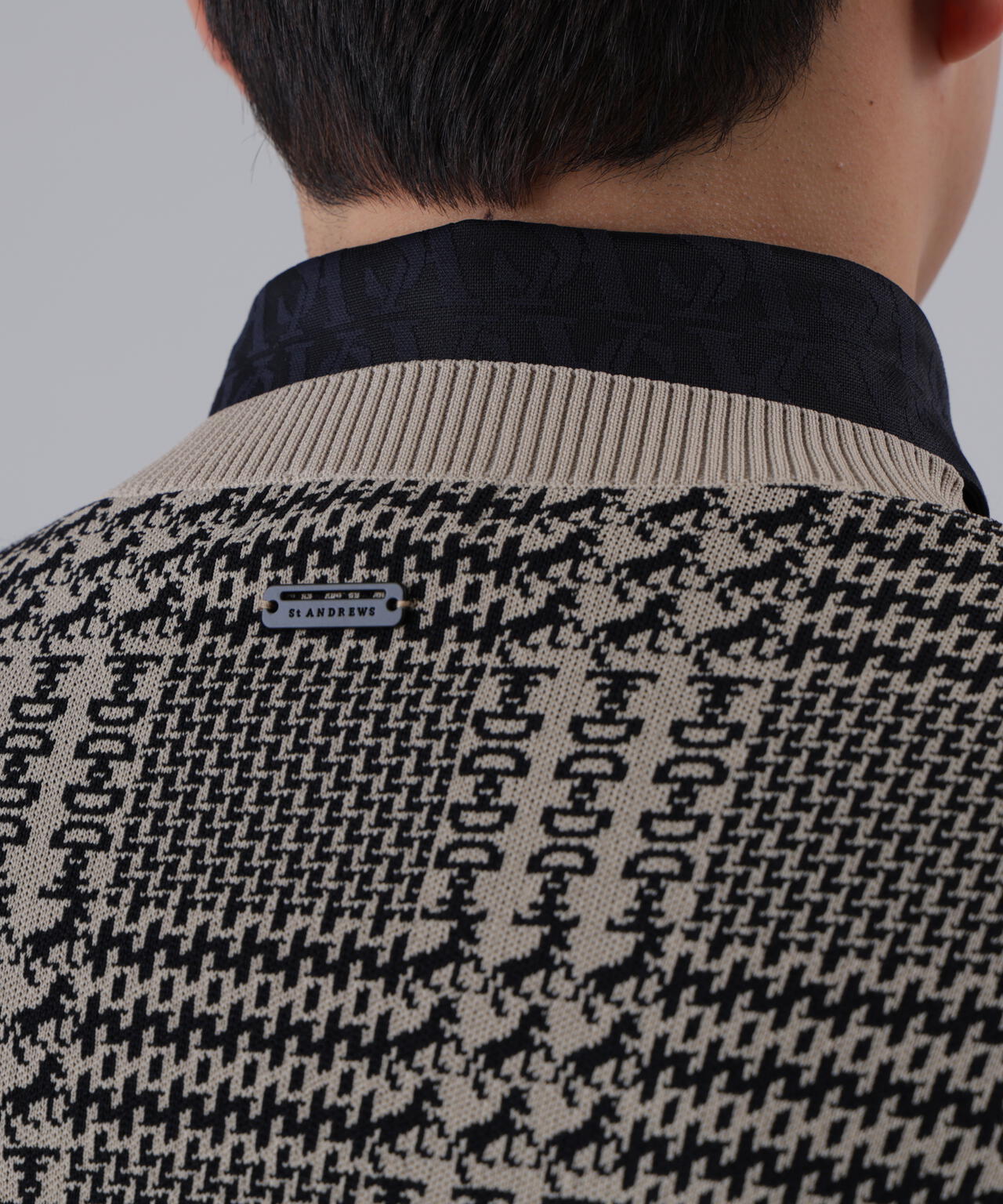 14Gホースビットチェックジャガードプルオーバーニット (MENS)