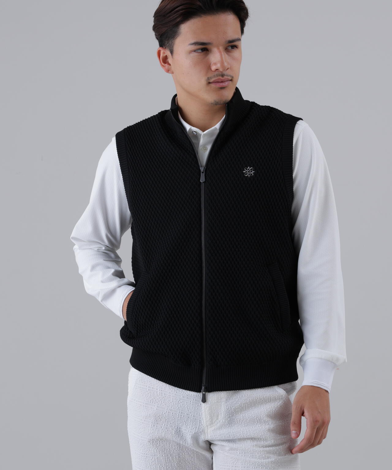 ジップアップニットベスト (MENS)
