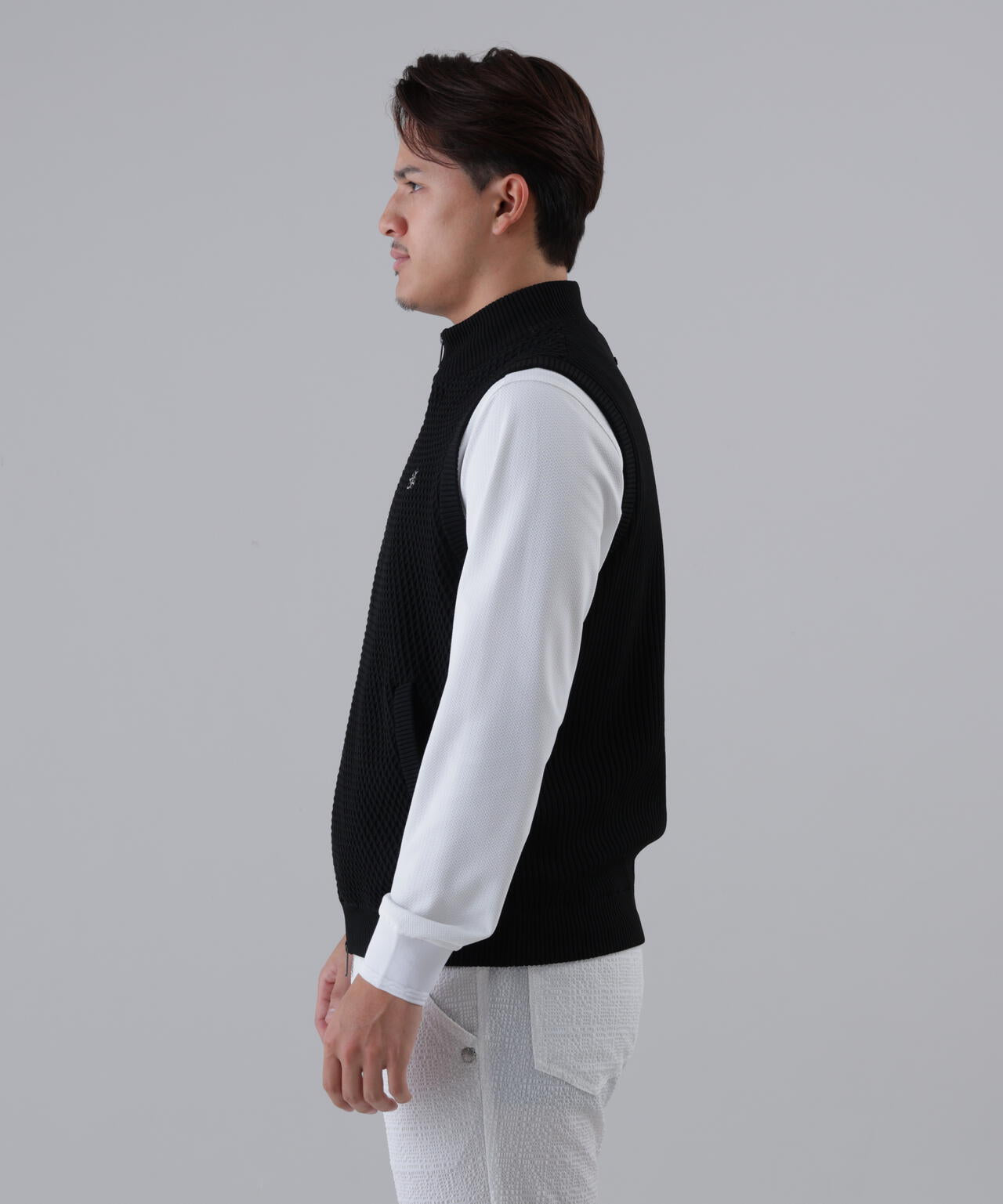 ジップアップニットベスト (MENS)
