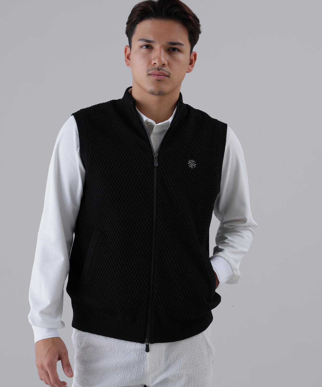 ジップアップニットベスト (MENS)
