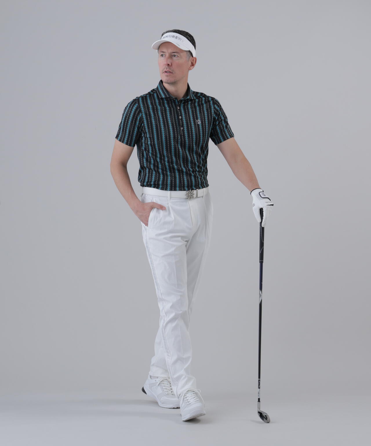 縄ストライプジャガード半袖シャツ (MENS)