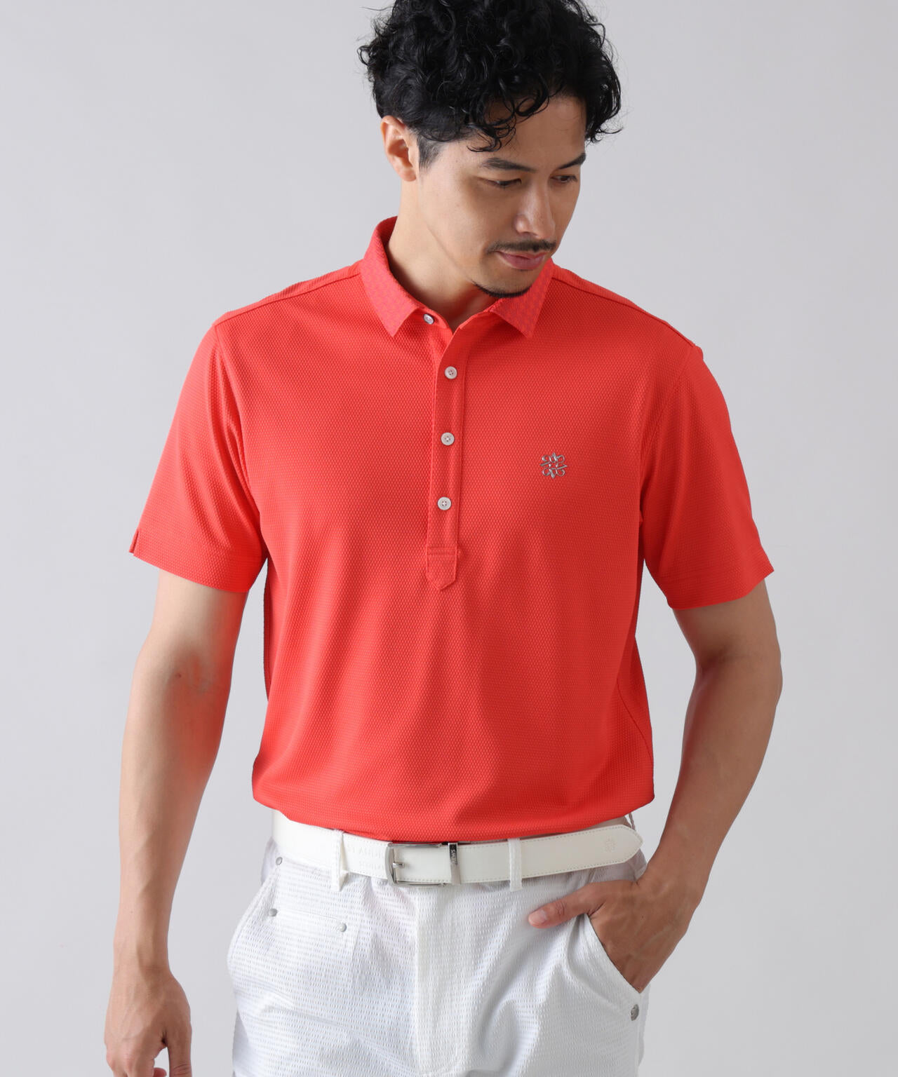 【吸水速乾】【UVカット】ポップコーンストレッチ半袖ポロシャツ (MENS)