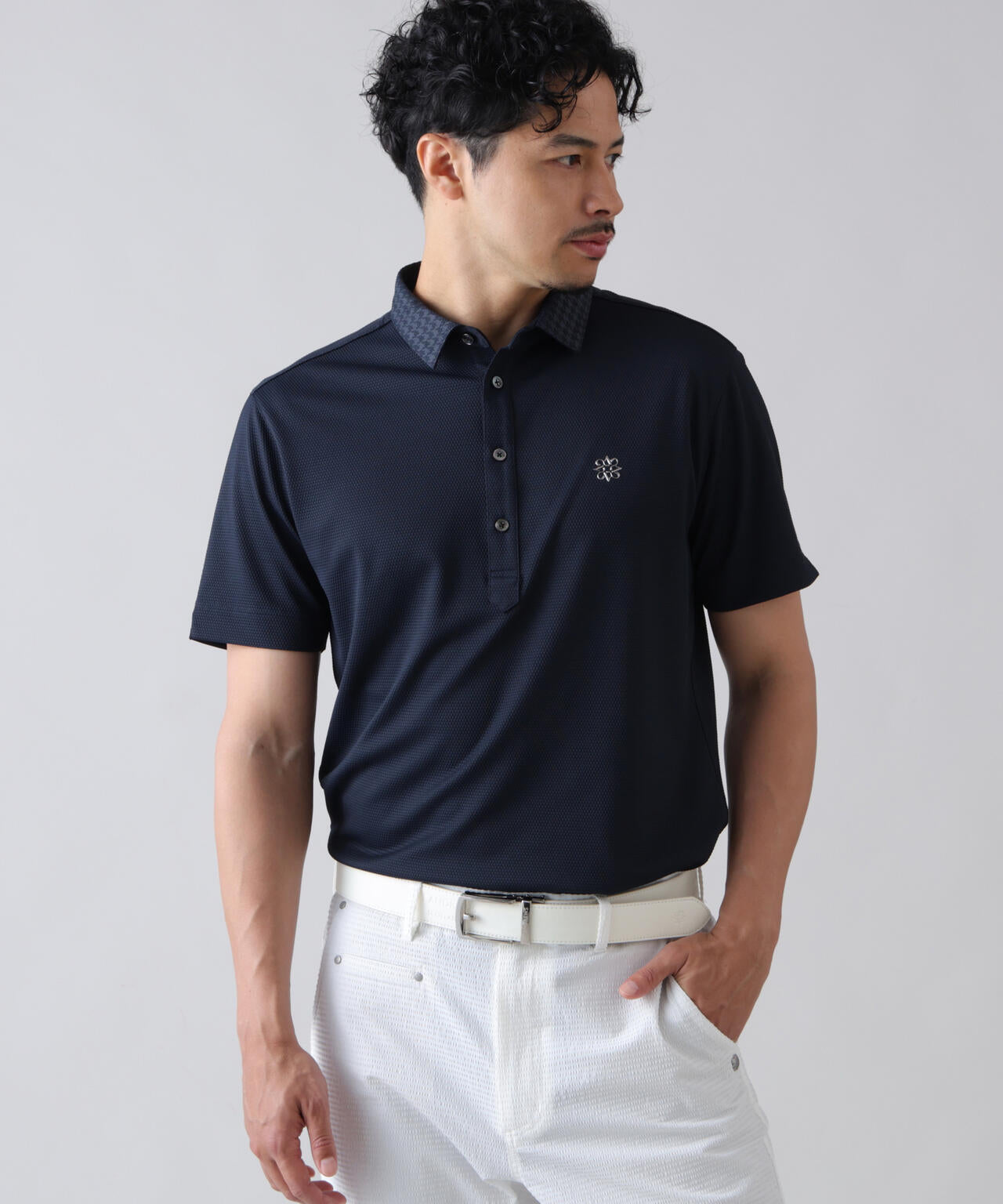 【吸水速乾】【UVカット】ポップコーンストレッチ半袖ポロシャツ (MENS)
