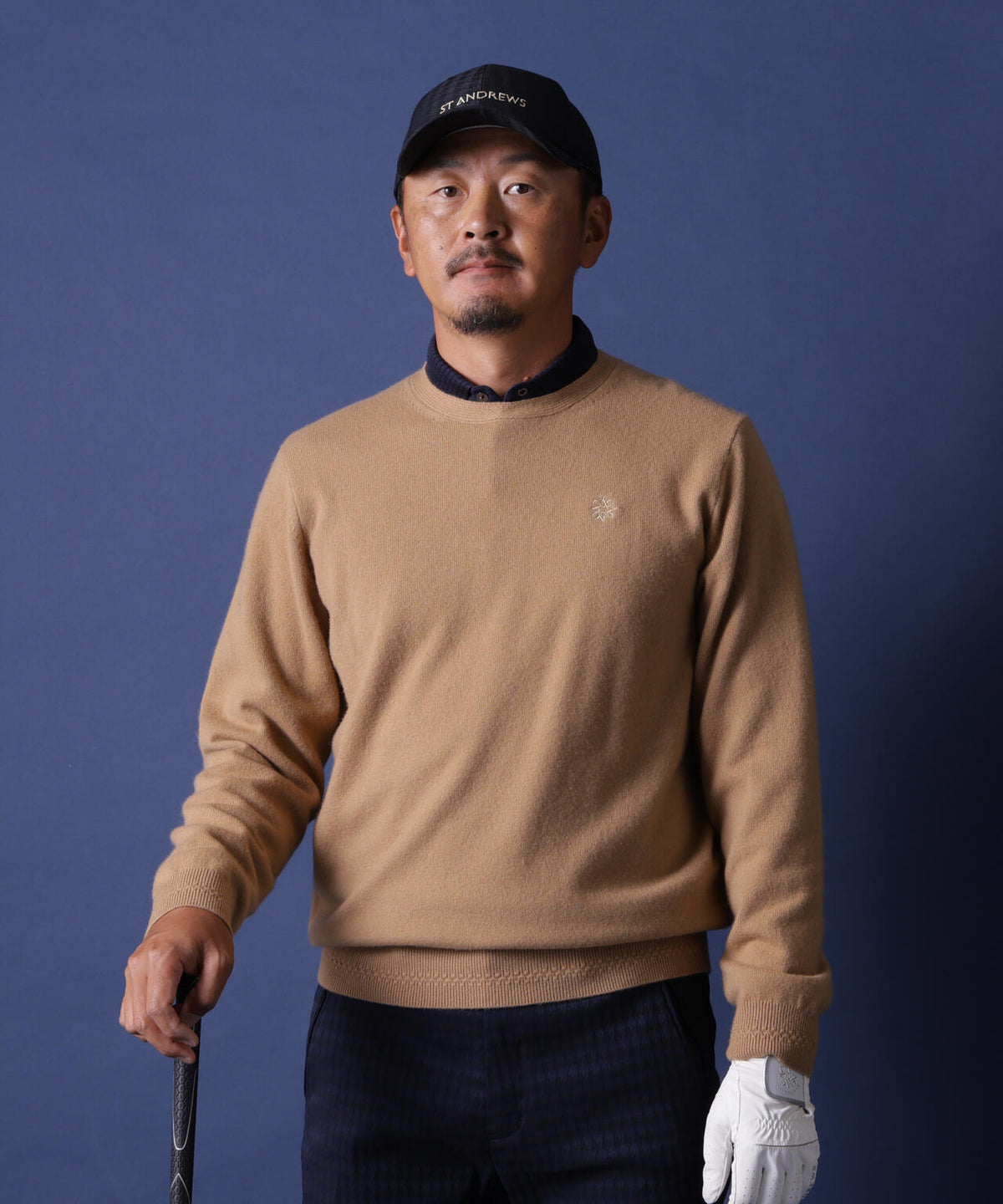 12Gカシミヤクルーネックニットプルオーバー (MENS)