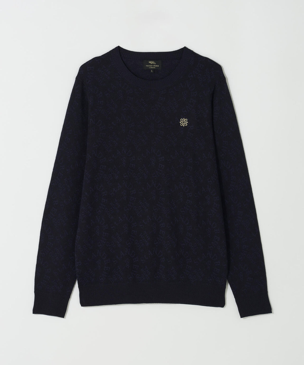14Gアーチロゴジャガードクルーネックニットプルオーバー (MENS)
