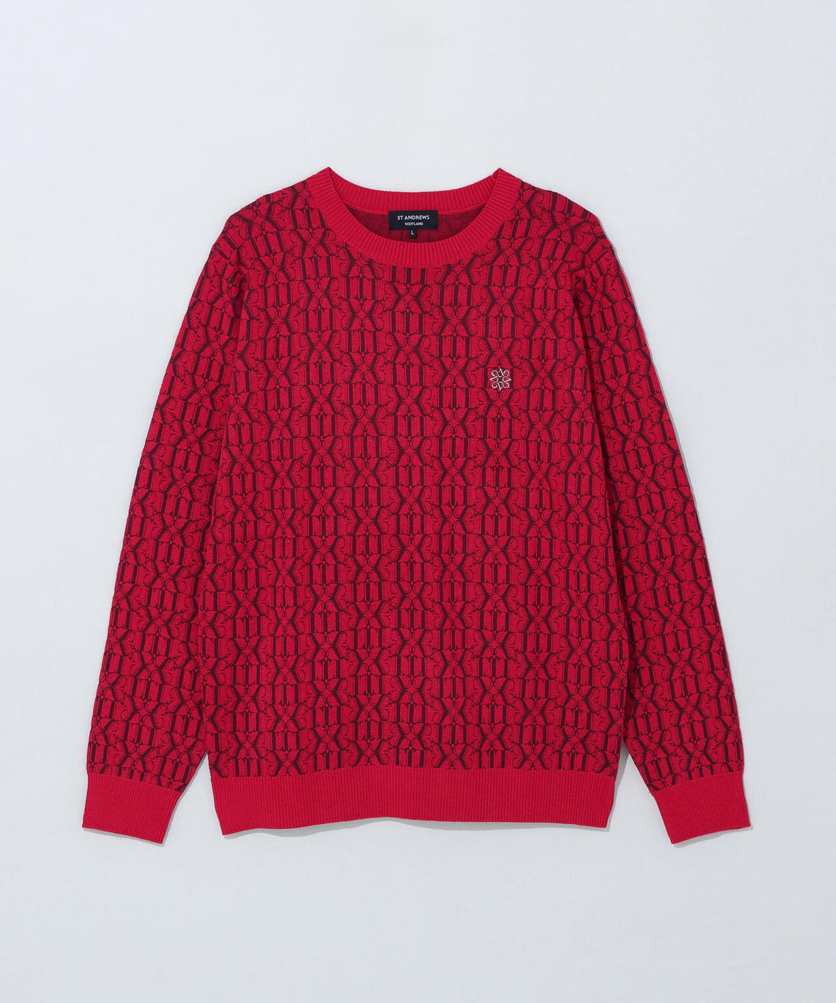 14Gモノグラムパターンジャガードクルーネックニットプルオーバー (MENS)