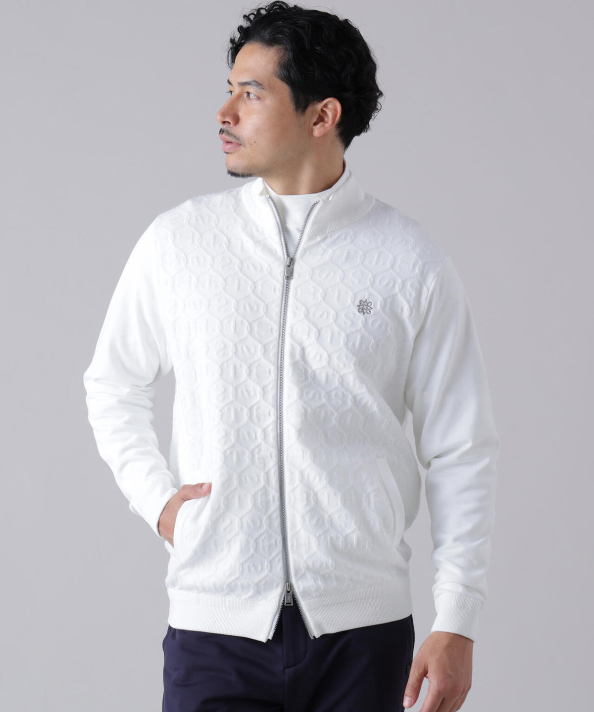 14GSTケーブルジャガードニットブルゾン (MENS)