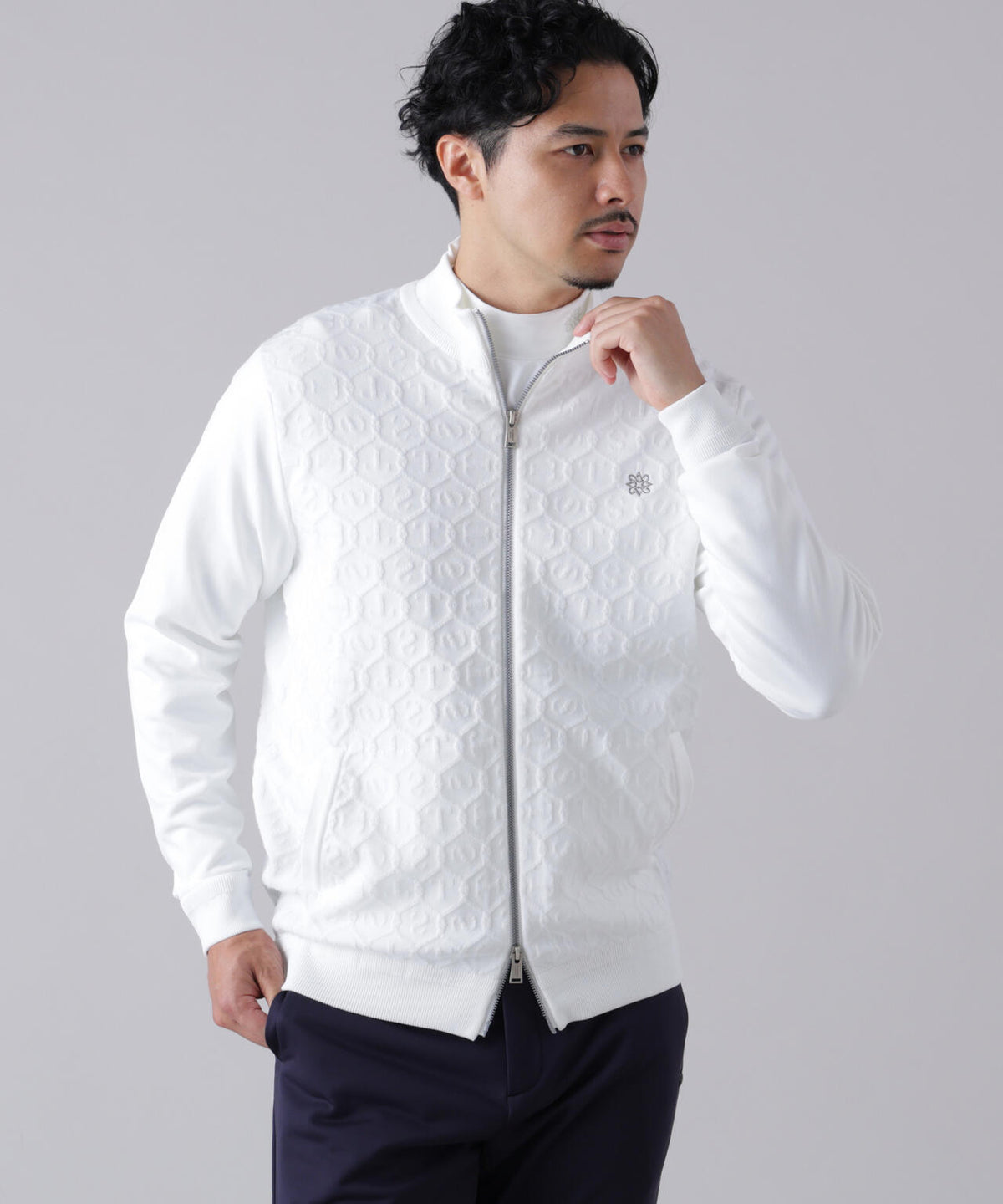 14GSTケーブルジャガードニットブルゾン (MENS)