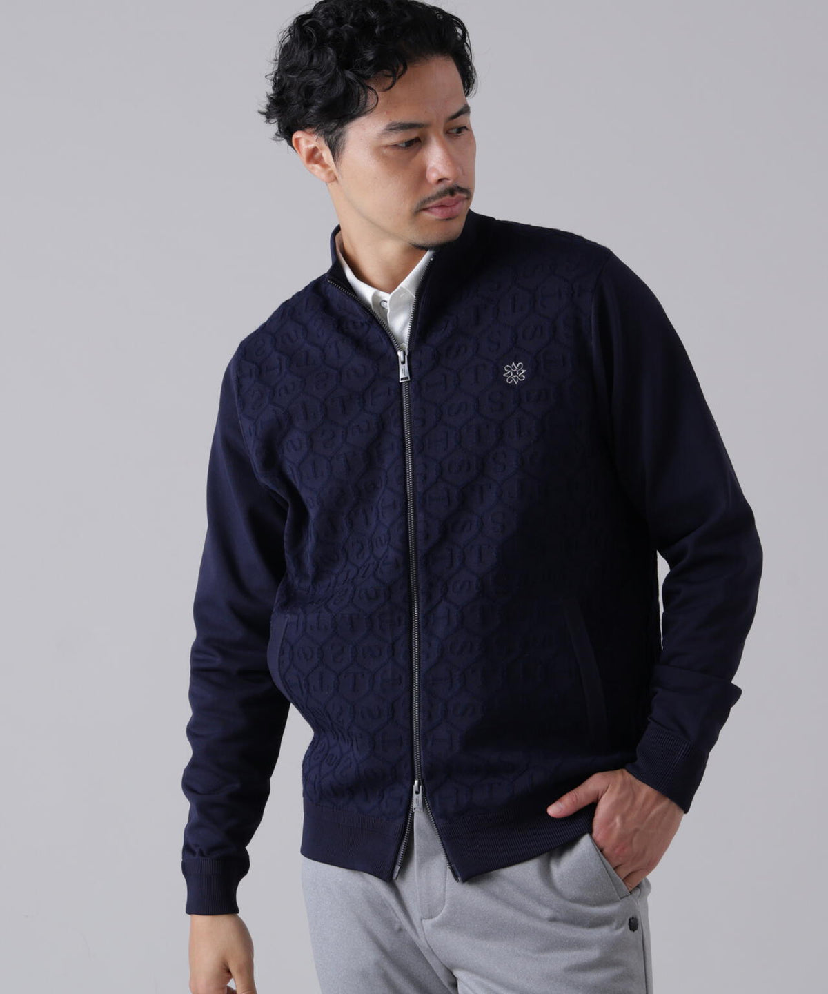 14GSTケーブルジャガードニットブルゾン (MENS)