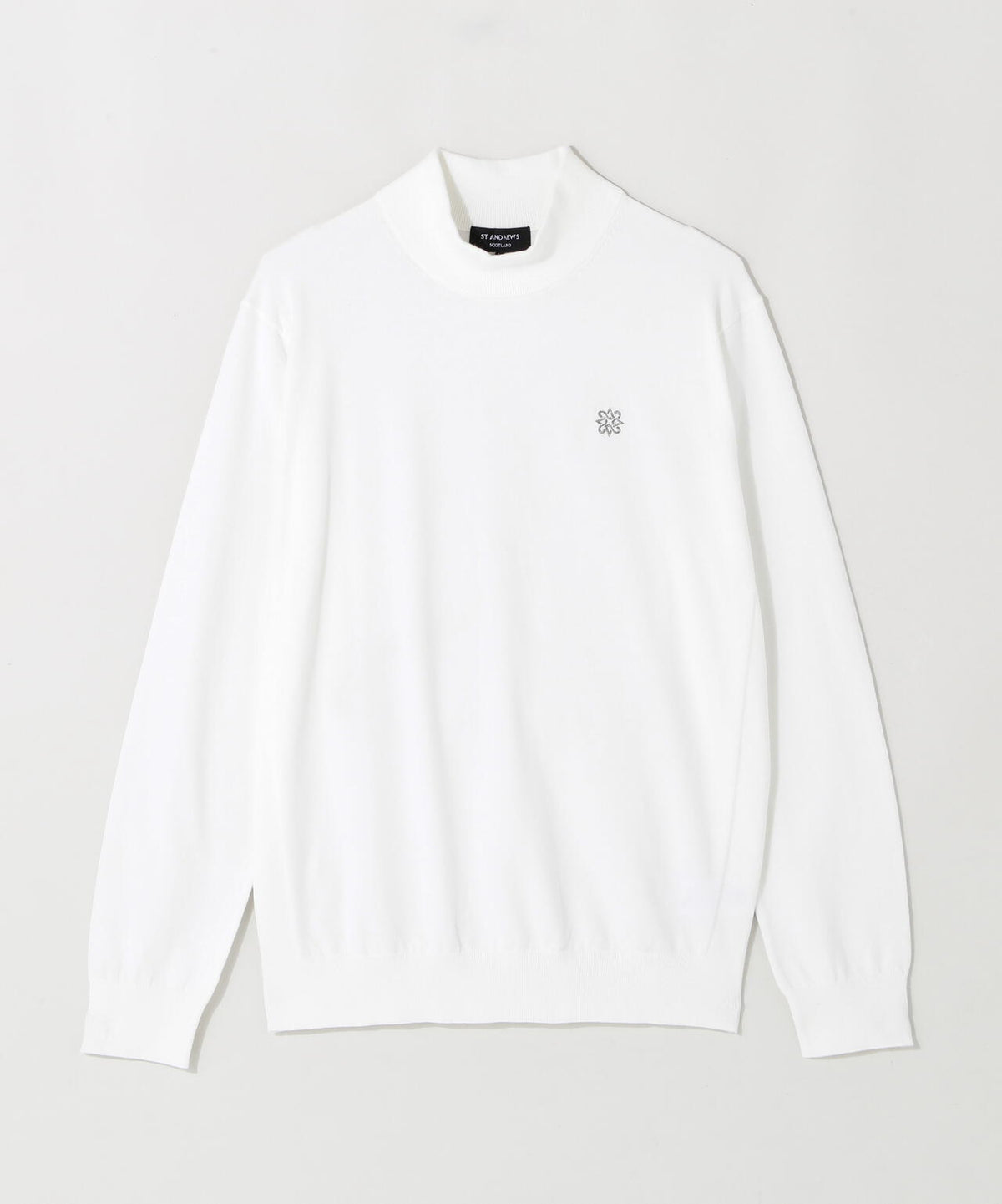 カシミヤタッチ天竺モックネックニットプルオーバー (MENS)