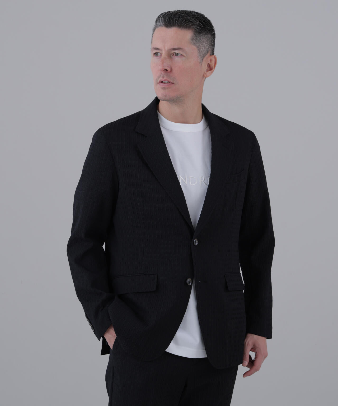 【ストレッチ】ふくれジャガードジャケット (MENS)