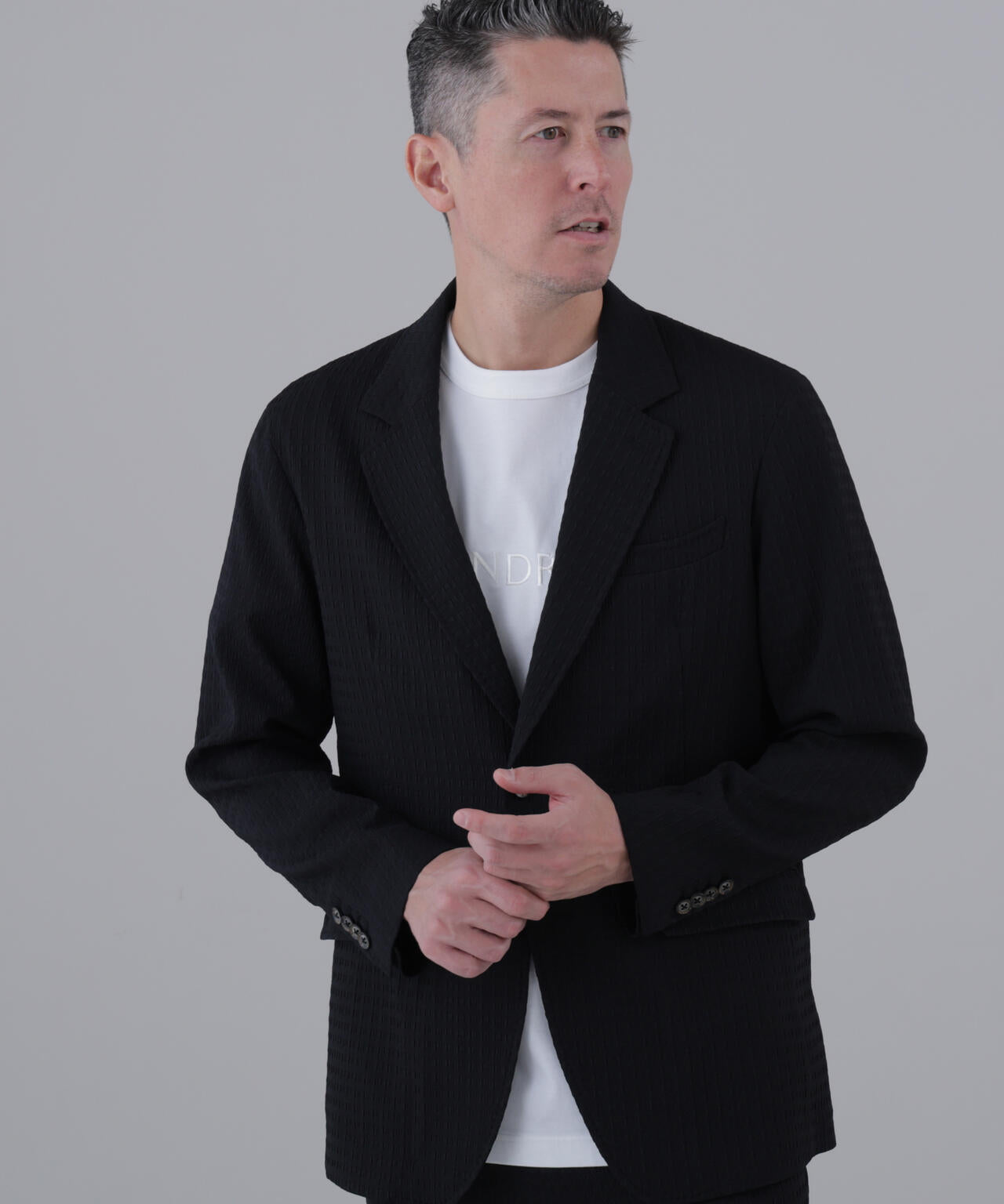 【ストレッチ】ふくれジャガードジャケット (MENS)