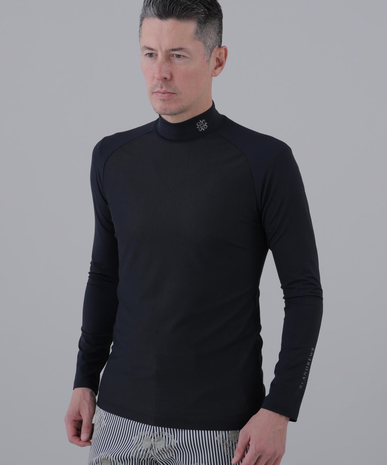 【吸水速乾】【UVカット】TWINCOT UV×メッシュ長袖ハイネックインナー (MENS)