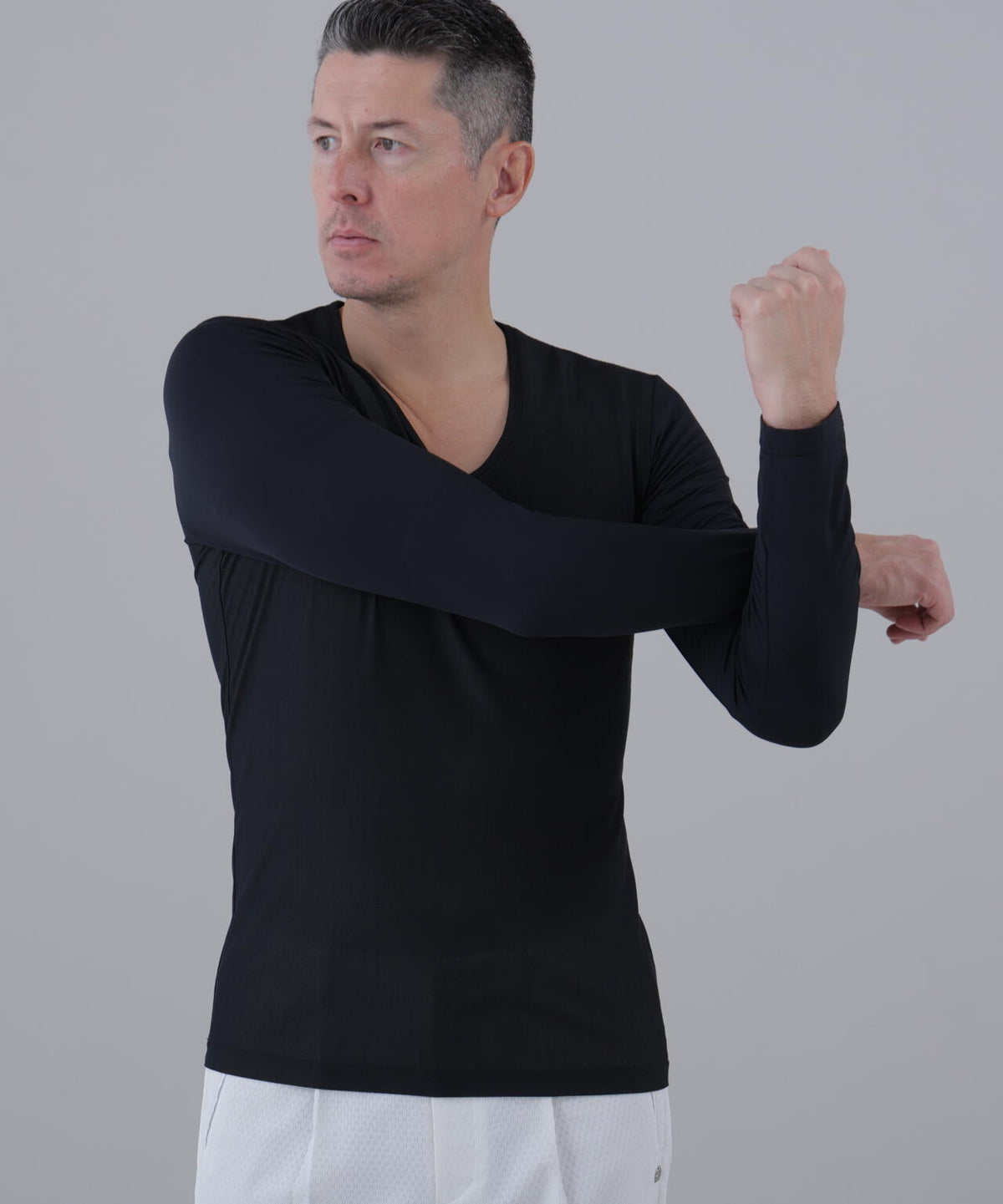 【吸水速乾】【UVカット】TWINCOt UV×メッシュ長袖Uネックインナー (MENS)