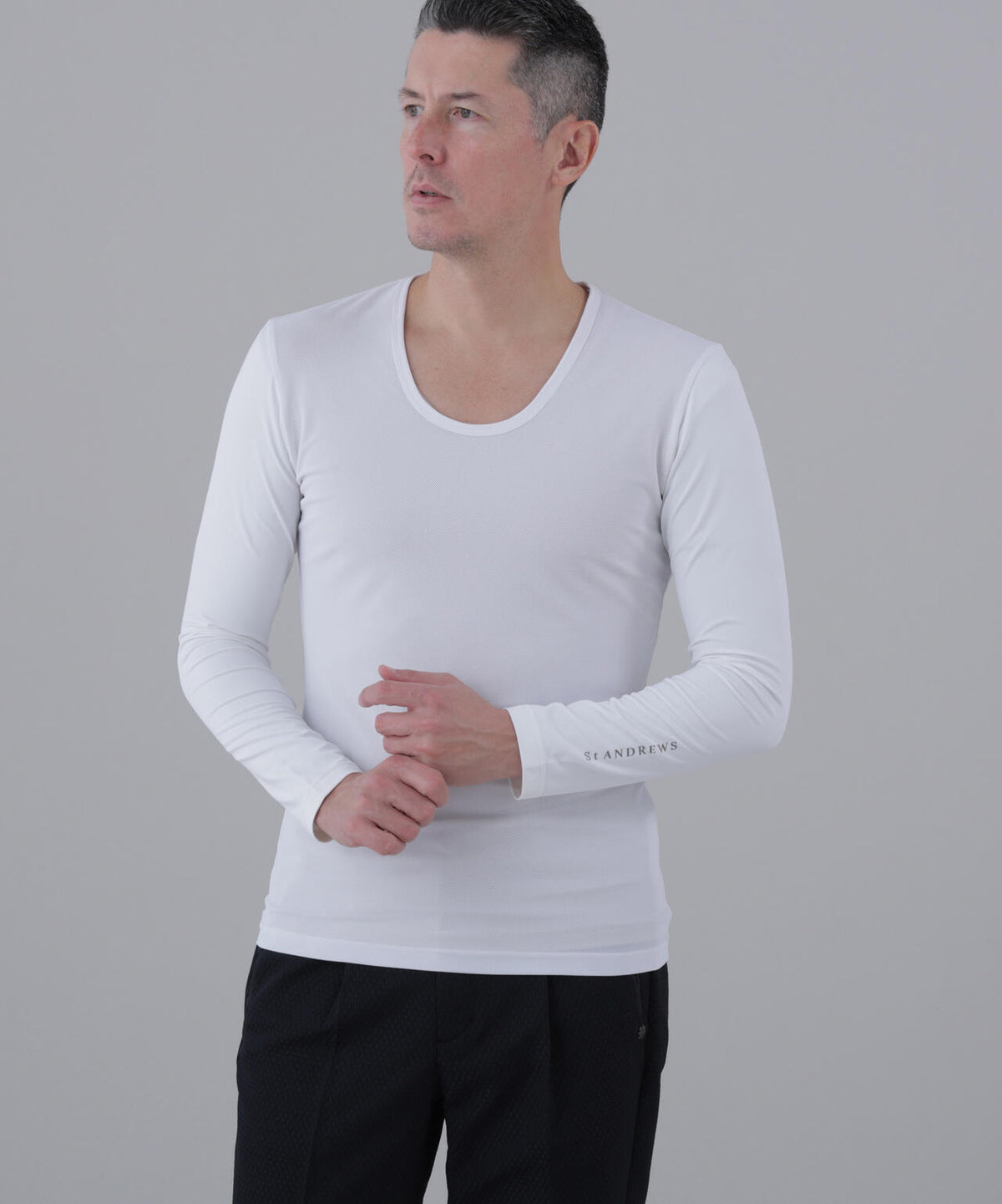 【吸水速乾】【UVカット】TWINCOt UV×メッシュ長袖Uネックインナー (MENS)