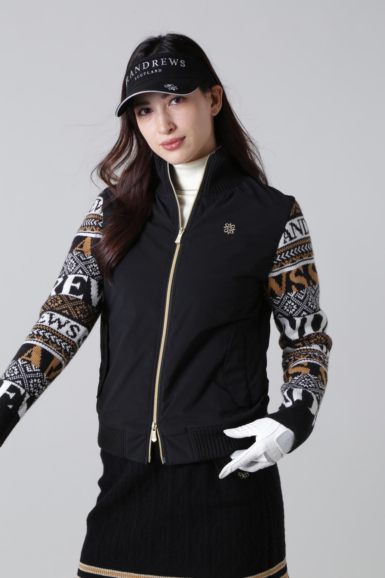 中綿袖ニットブルゾン (WOMENS)