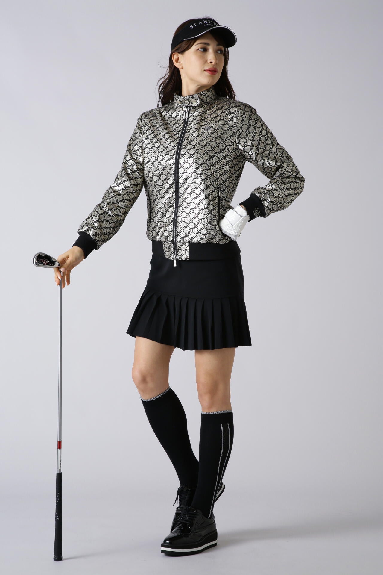 STボニースコットランド箔プリントブルゾン (WOMENS)